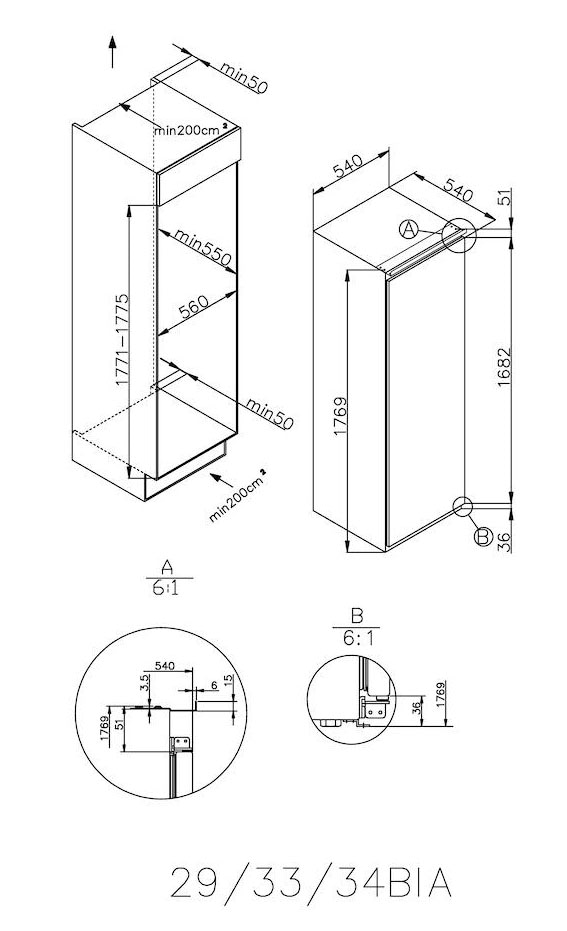 Candy Einbaukühlschrank »CFLO3550E/N«