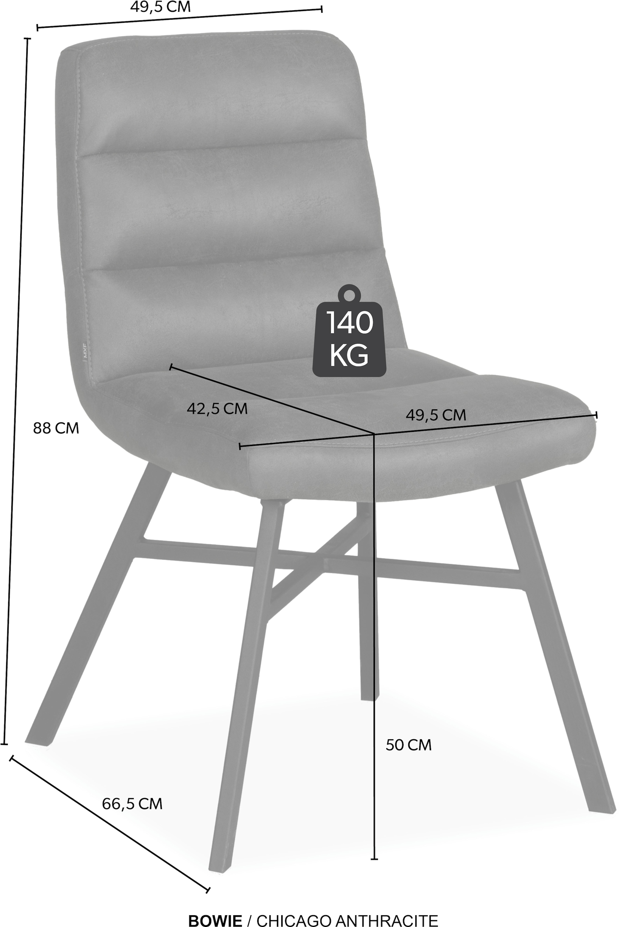 OMG Design Esszimmerstuhl »Bowie« (Set) 2 Stk.Esszimmerstuhl, pflegeleichter Bezug