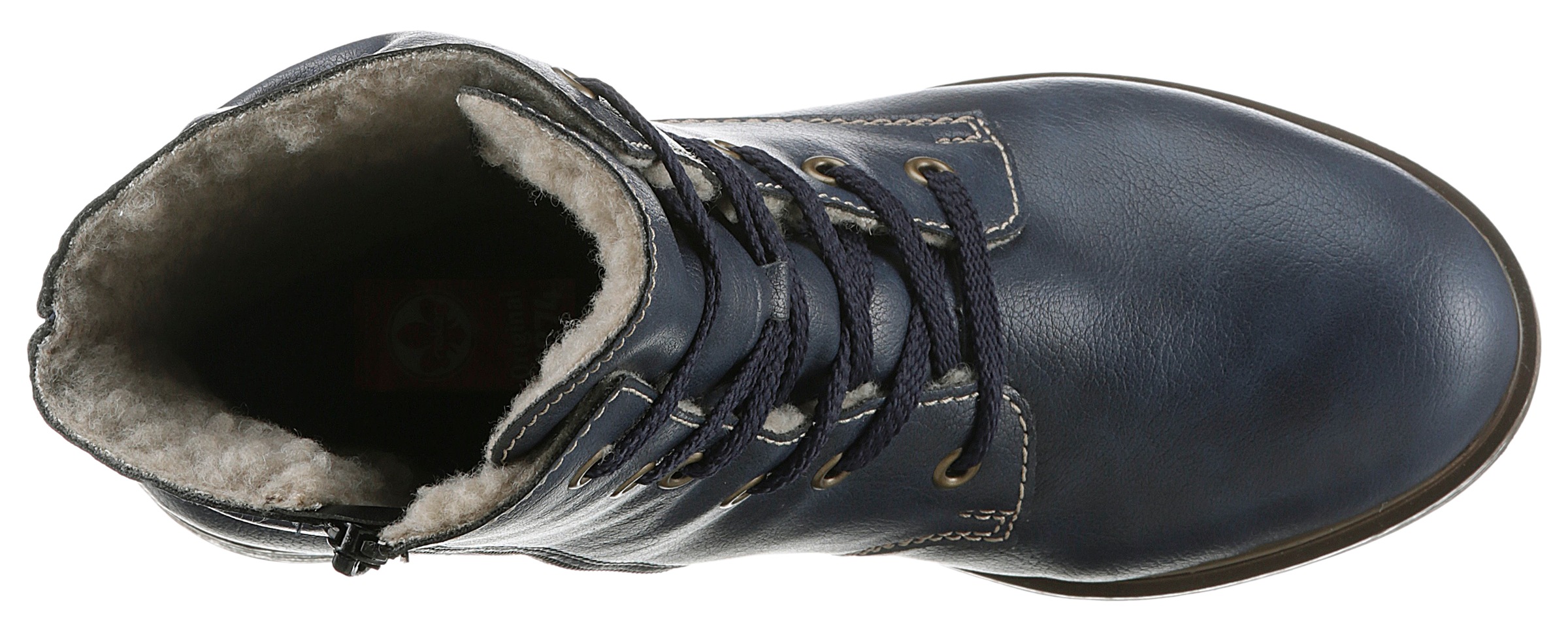 Rieker Winterstiefelette, Winterboots, Blockabsatz, schaftumspielende Schnürung