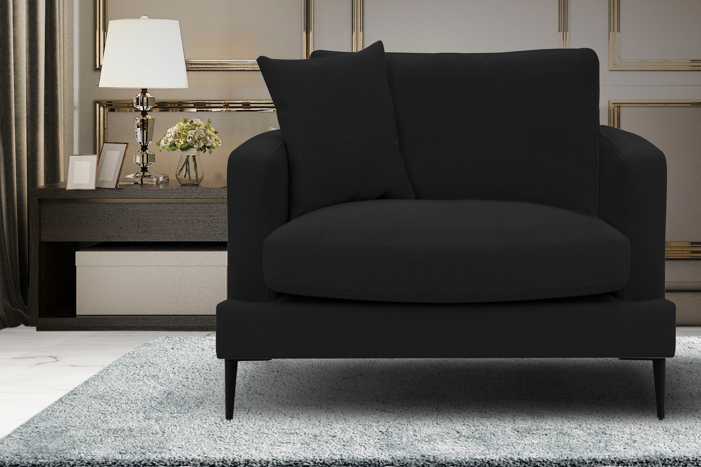 Leonique Sessel »Cozy Loungesessel, Designersessel, Maße B/T/H: 91/97/80 cm günstig online kaufen