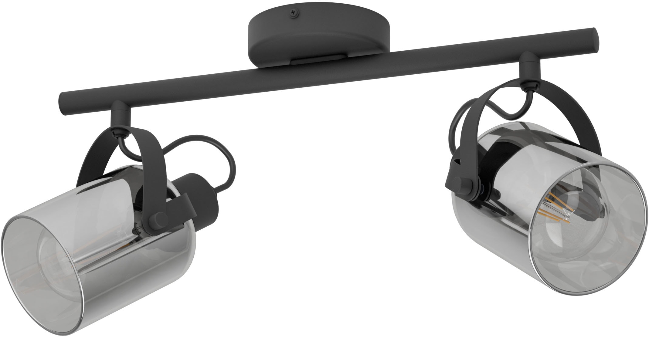 EGLO Deckenspot »BERREGAS Spotlampe - Stahl - E27 - 2X40W - IP20« E27 1 Stk. Wandleuchte, Wandspot, schwenkbar, Strahler, L44 x B11 x H24 cm