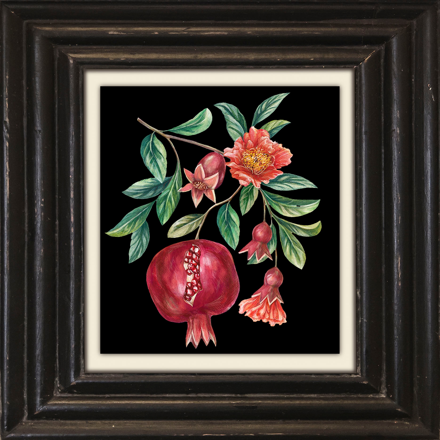 queence Leinwandbild »Granatapfel«, Kunst-Obst-Stillleben-Obst Bilder, Prem günstig online kaufen