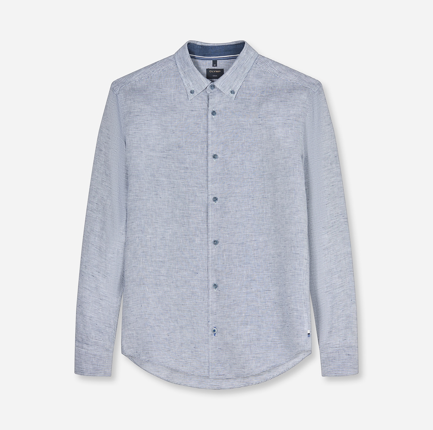 OLYMP Langarmhemd Casual, Button-down-Kragen, regular fit, Leinen