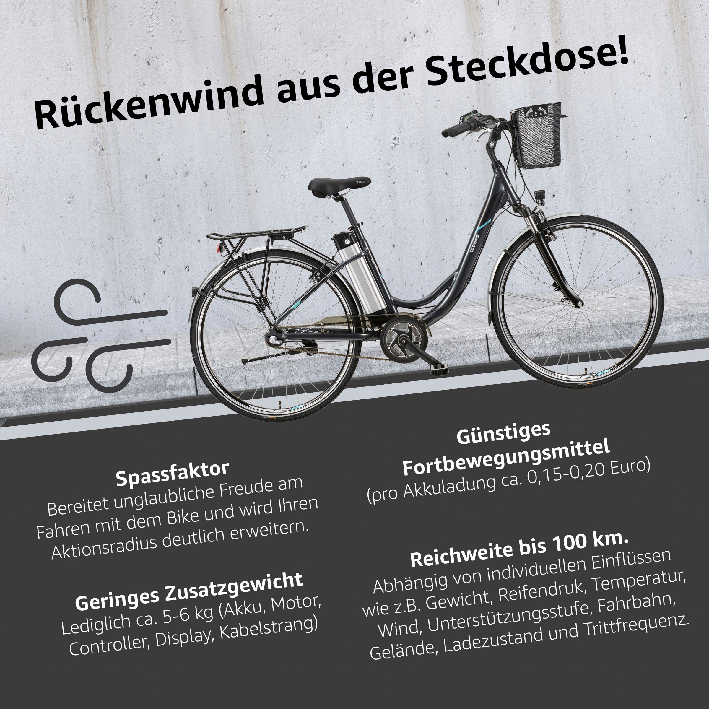 Telefunken E-Bike »Multitalent RC865«, 3 Gang, Shimano, Nexus, Mittelmotor 250 W, Pedelec, Elektrofahrrad für Damen u. Herren