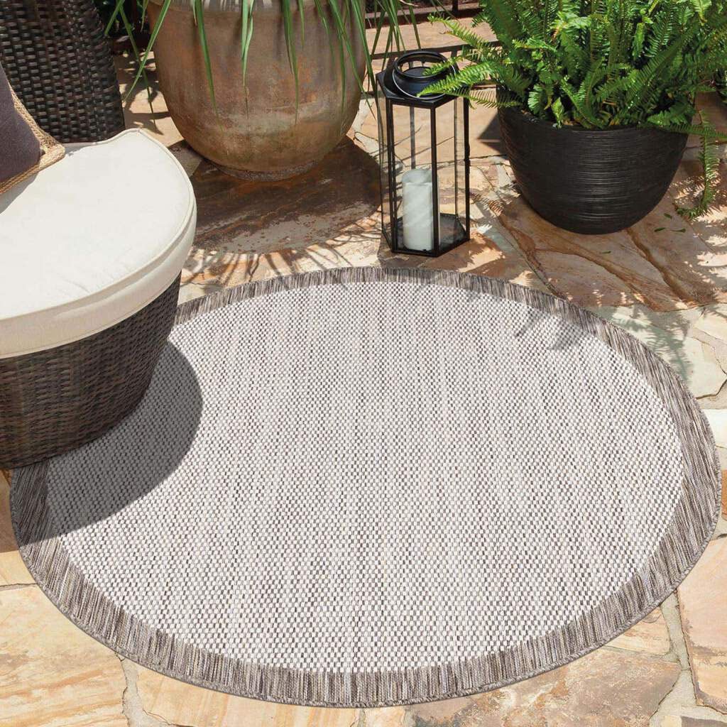 Carpet City Outdoorteppich »Outdoor 470«, rund, 5 mm Höhe, UV-beständig, Flachgewebe, auch in quadratischer Form erhältlich