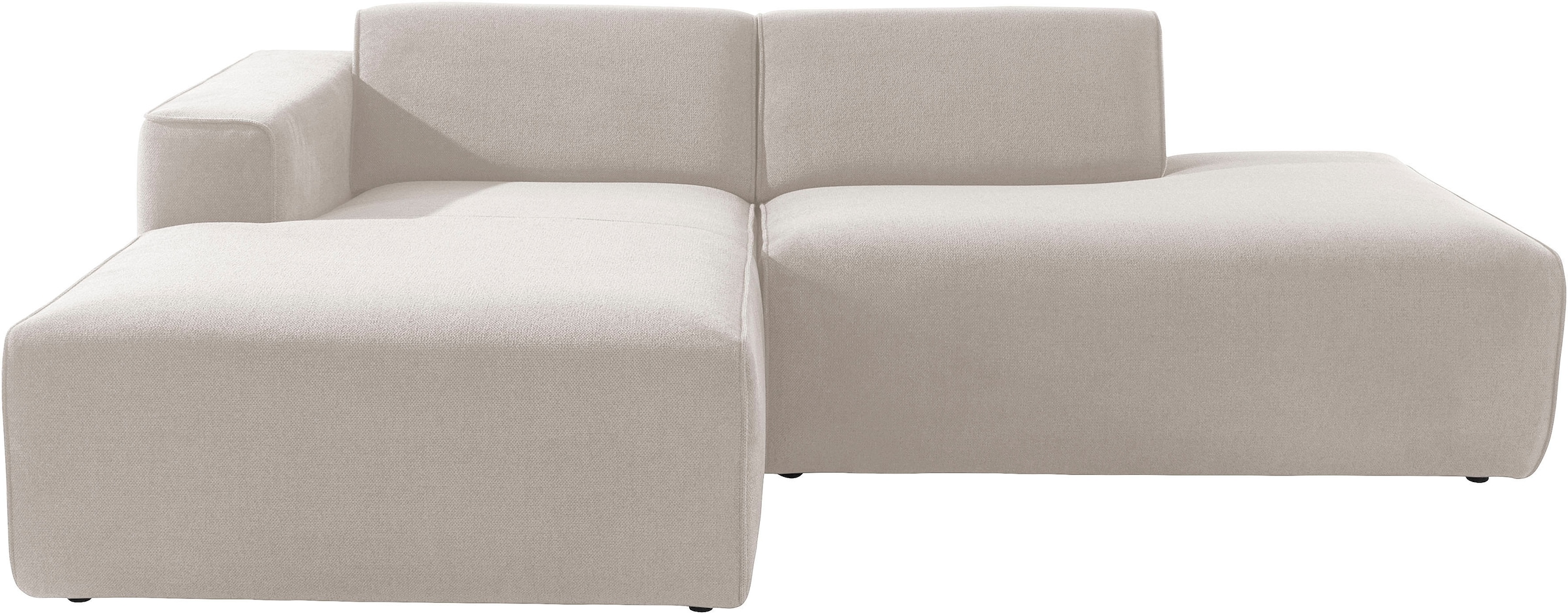 andas Ecksofa »Noord mit Kedernaht, Breite 227 cm«, Cord, Struktur, Webstoff, mit Wellenunterfederung, Massivholzrahmen