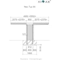 Ximax Einzelcarport »Neo Typ 2856 Typ 90 Sonderhöhe-Edelstahl-Look«,  Aluminium, 259 cm, edelstahlfarben, Aluminium online kaufen