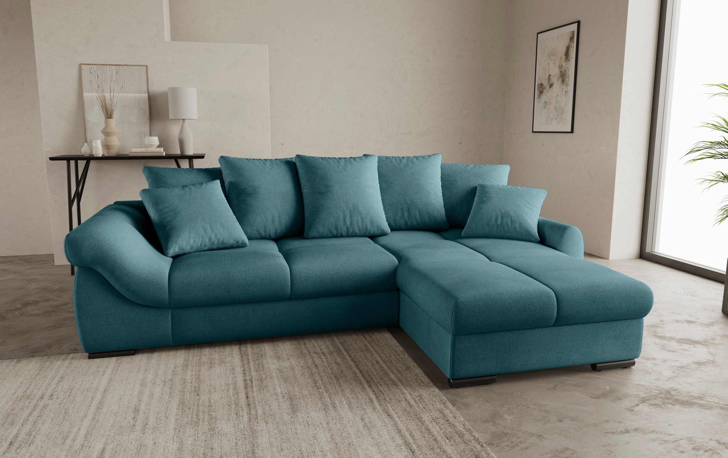 Mr. Couch Ecksofa "Livorno", inkl. Hochschläfer-Bettauszug, XL-Bettkasten w günstig online kaufen