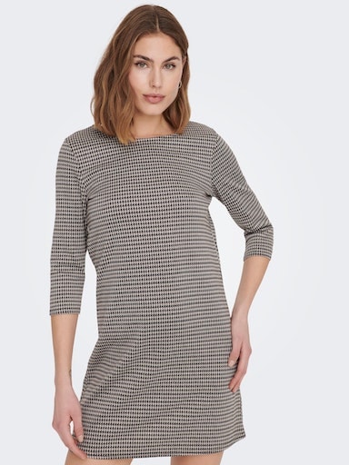 ONLY Jerseykleid »ONLBRILLIANT 3/4 CHECK DRESS«, mit Reißverschluss im Rücken
