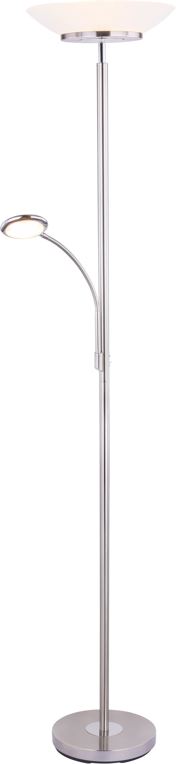 GLOBO LIGHTING Deckenfluter »DECKENFLUTER NICKEL MATT, 1XLED« LED-Modul 1 Stk. Stehlampe Stehleuchte Fluter Wohnzimmer Flur