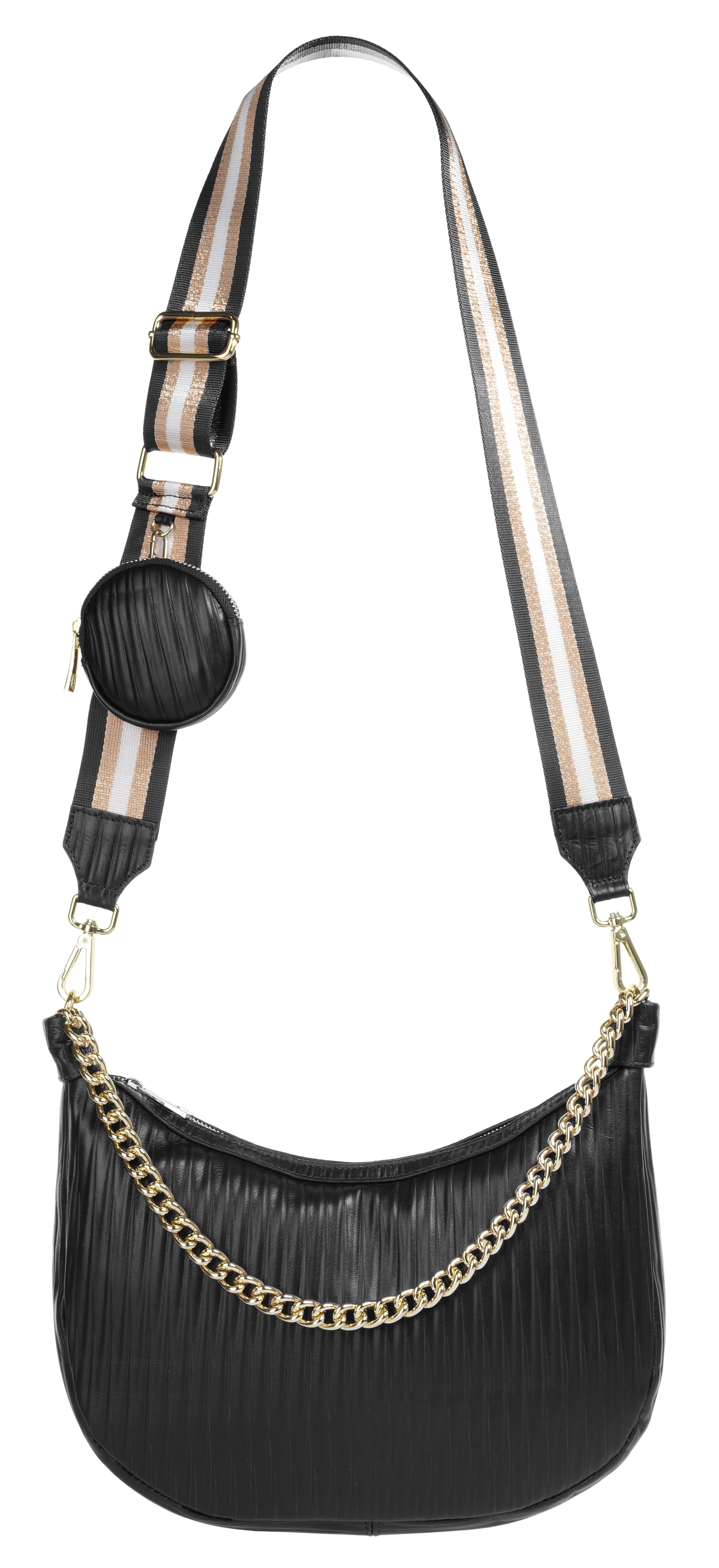 Cluty Umhängetasche, echt Leder, Made in Italy
