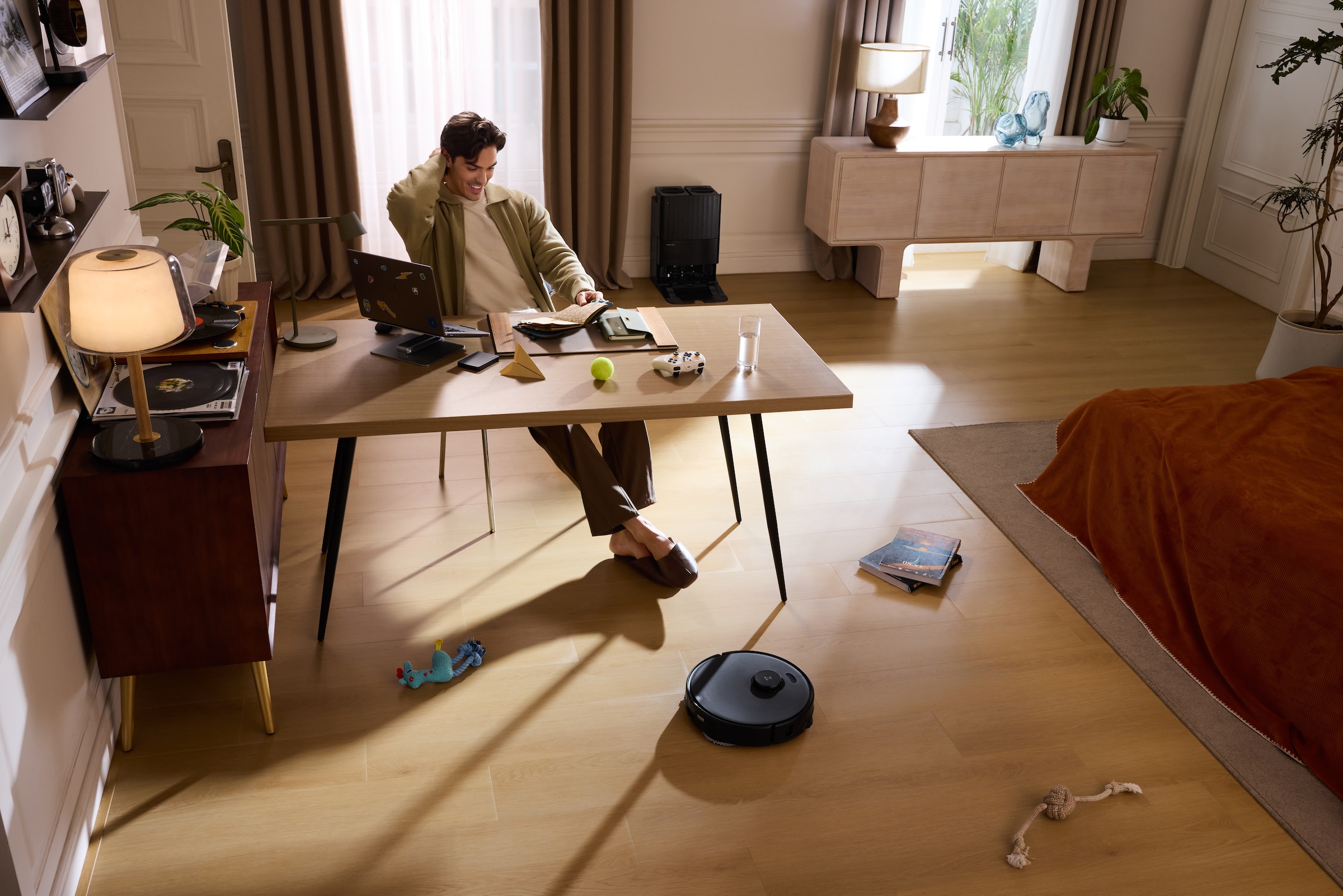 Roborock Saugroboter »Roborock Qrevo Edge 5V1 mit Wischfunktion, virtuelle Sperrzonen,« intellig. Software, präzise Raumzuordnung, individ. Reinigungspläne