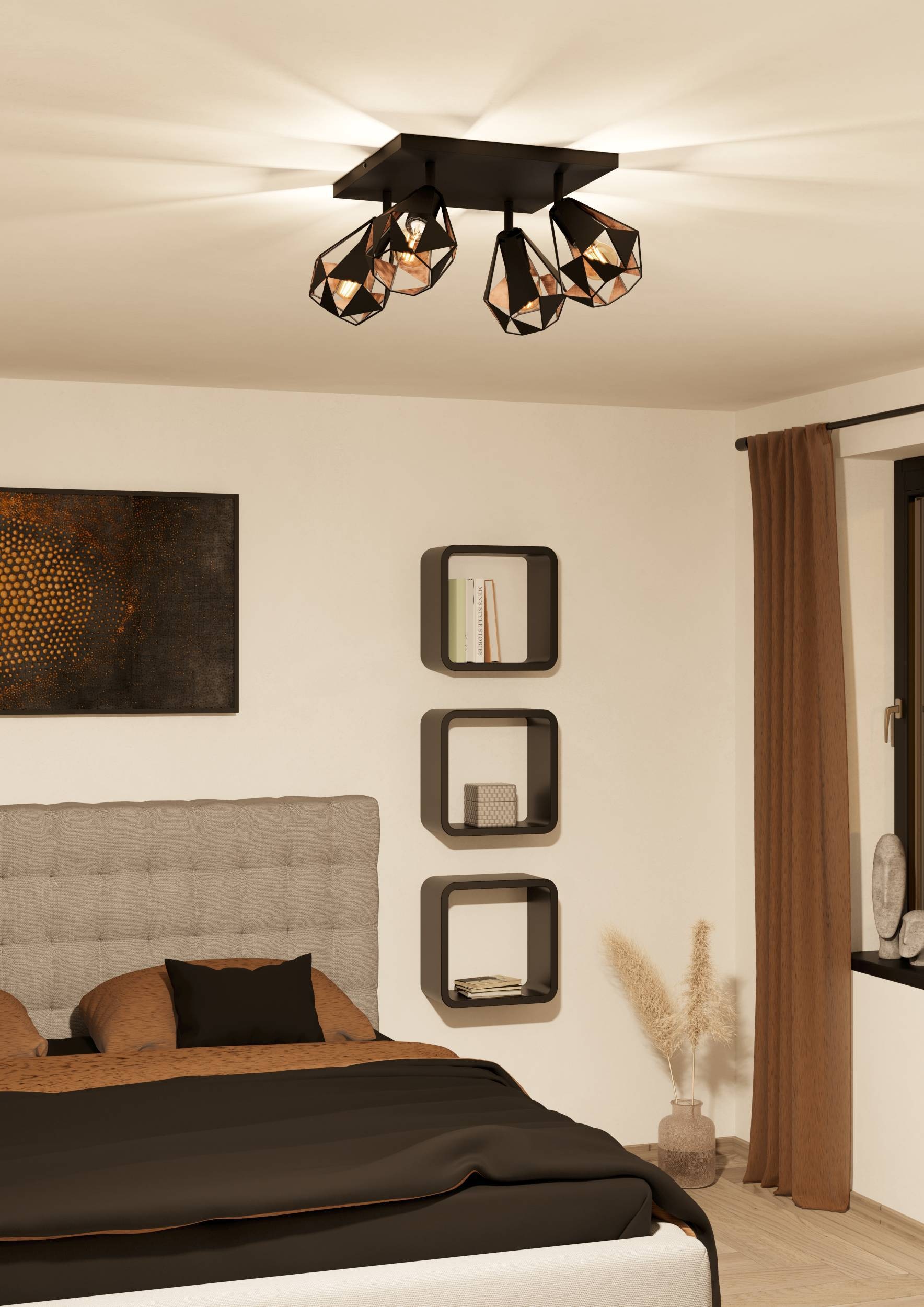 EGLO Deckenleuchte »Carlton 7 Deckenlampe, stahl, Vintage, Industrial Retro günstig online kaufen