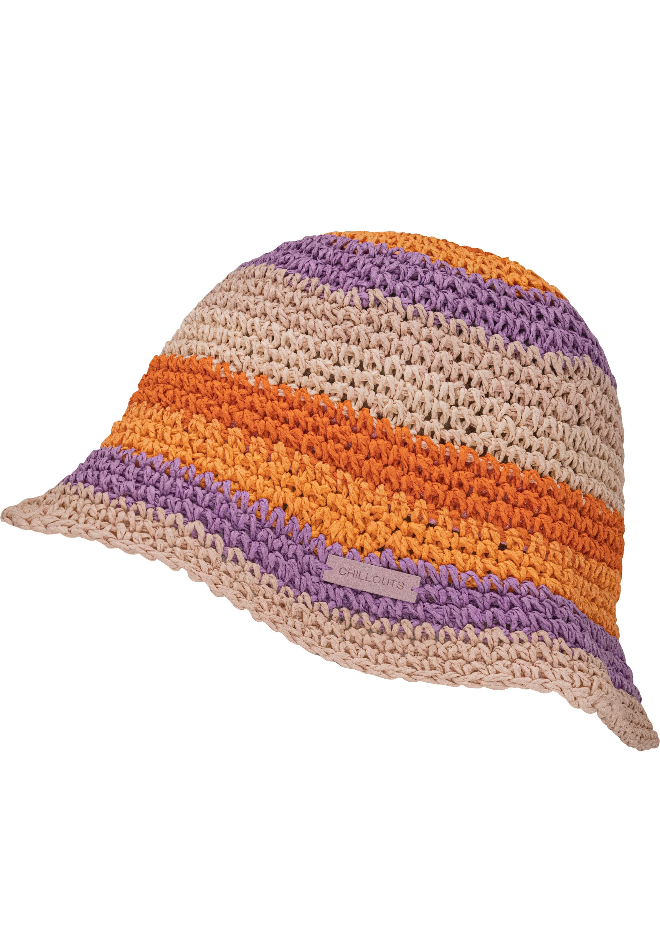CHILLOUTS Strohhut aus Papierstroh mit knautschbarer Struktur & verstellbarer Passform orange