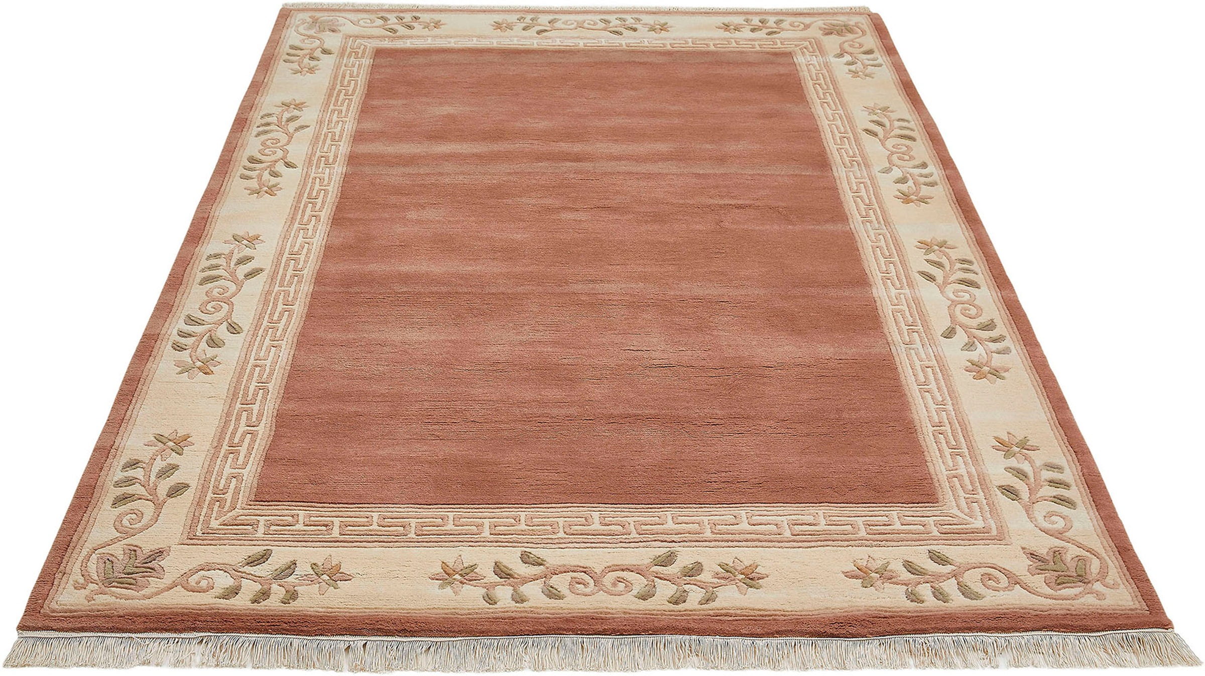 LUXOR living Wollteppich »Adour«, rechteckig, 18 mm Höhe, reine Wolle, handgeknüpft, mit Bordüre und Fransen, Wohnzimmer