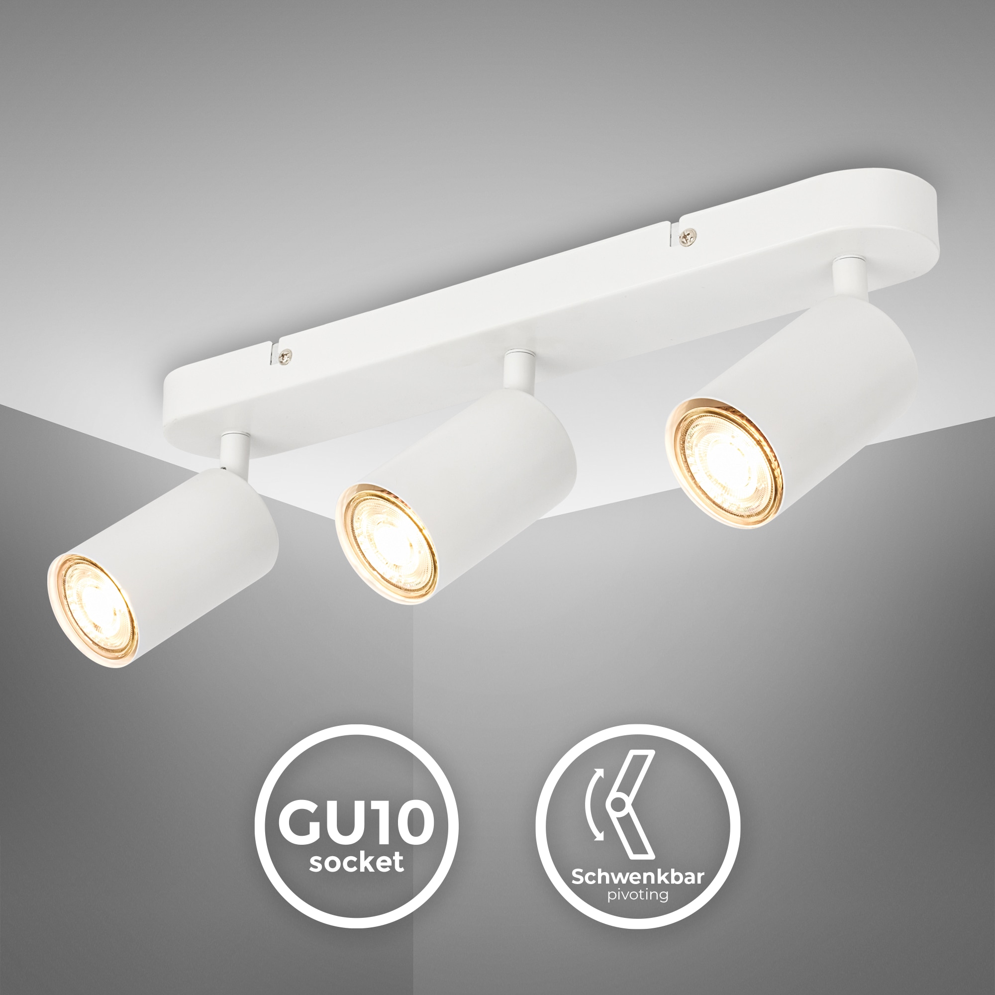 B.K.Licht Deckenspot »Deckenlampe schwenkbar, GU10 Deckenleuchte«, 1 flammi günstig online kaufen