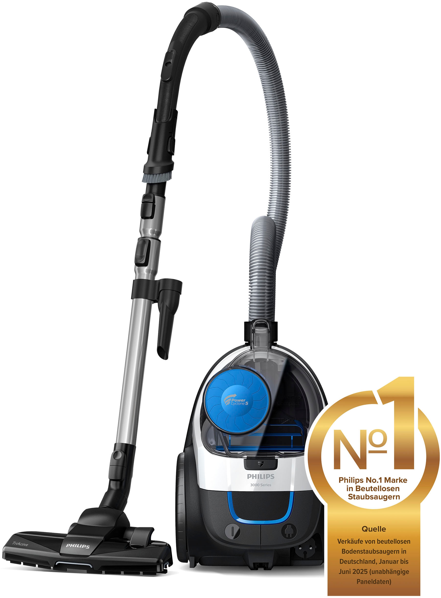 Philips Bodenstaubsauger »FC9332/09« 900 W beutellos mit 1,5 l Fassungsvermögen und Tri-Active-Düse