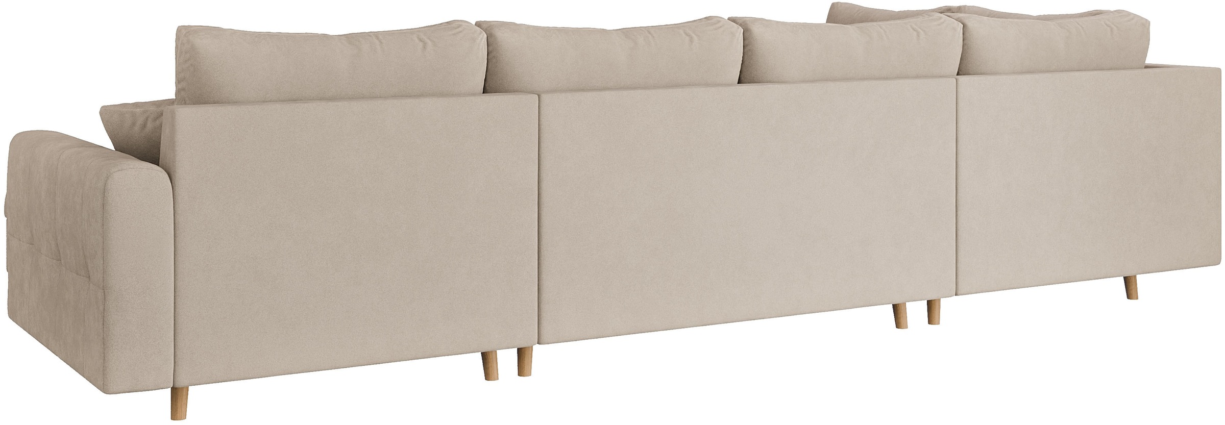 Home affaire Wohnlandschaft »CHARRE U-Form mit Ottomane, Maße B/T/H: 310/161/81 cm«, feine Steppung, lose Rücken- und Zierkissen, auch in Cord und Bouclé