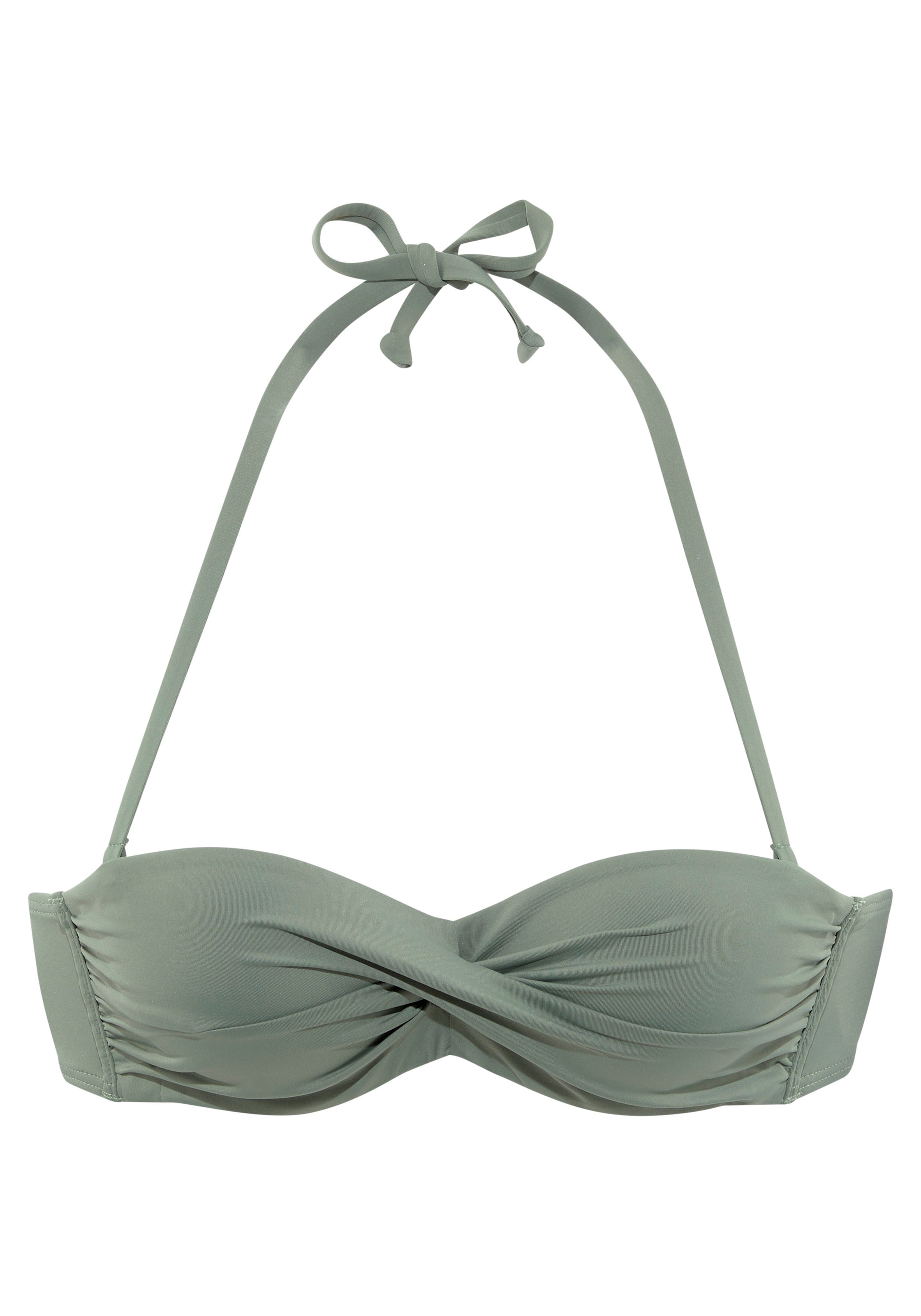 s.Oliver Bandeau-Bikini-Top »Spain«, unifarben mit Wickeloptik