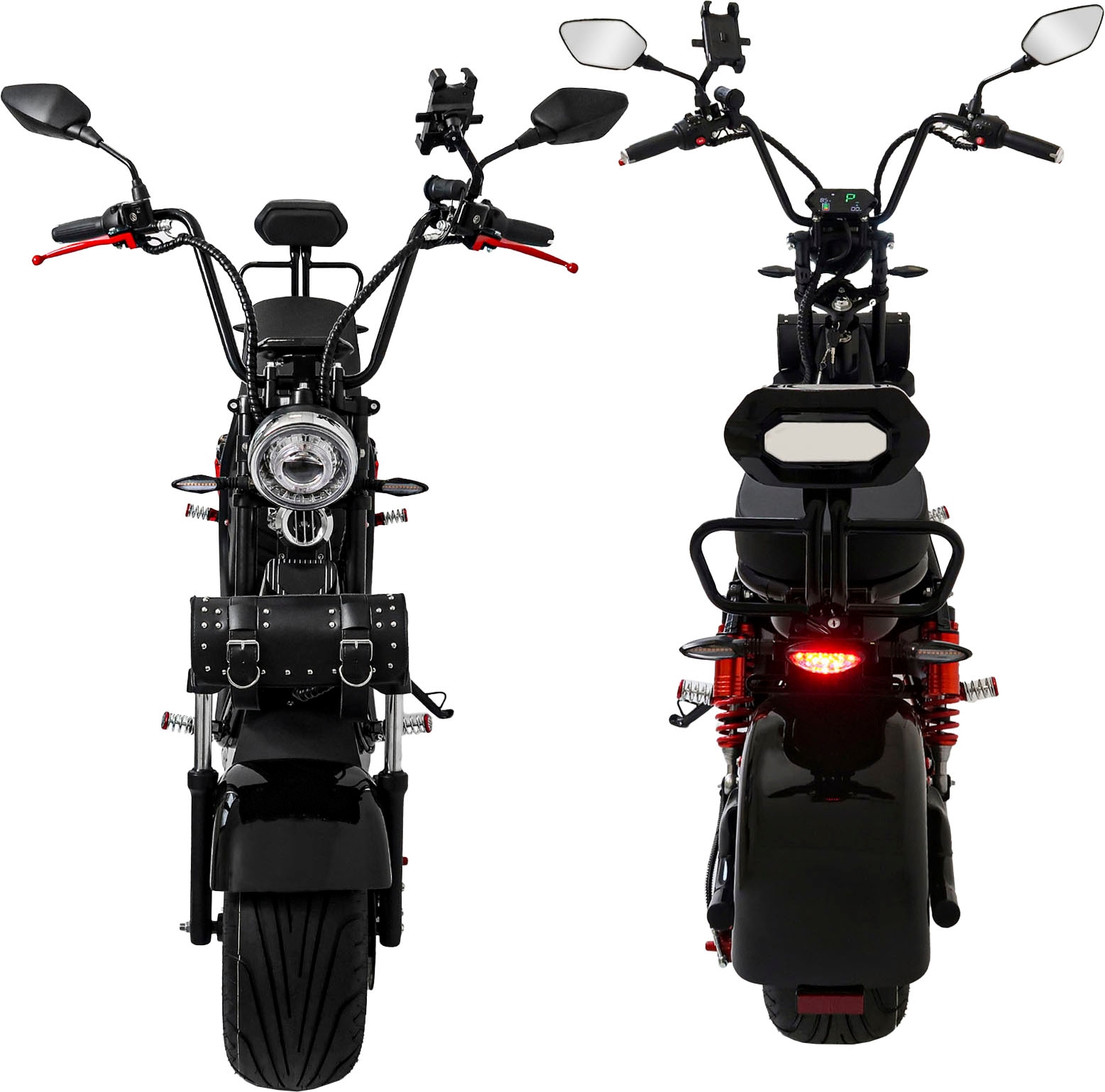 Rolektro E-Motorroller »E-Chopper 45, 2 x 60V-25,6Ah Lithium-Akku, 3000 Watt«, bis zu 108 km Reichweite, mit USB-Anschluss und integr. Alarmanlage