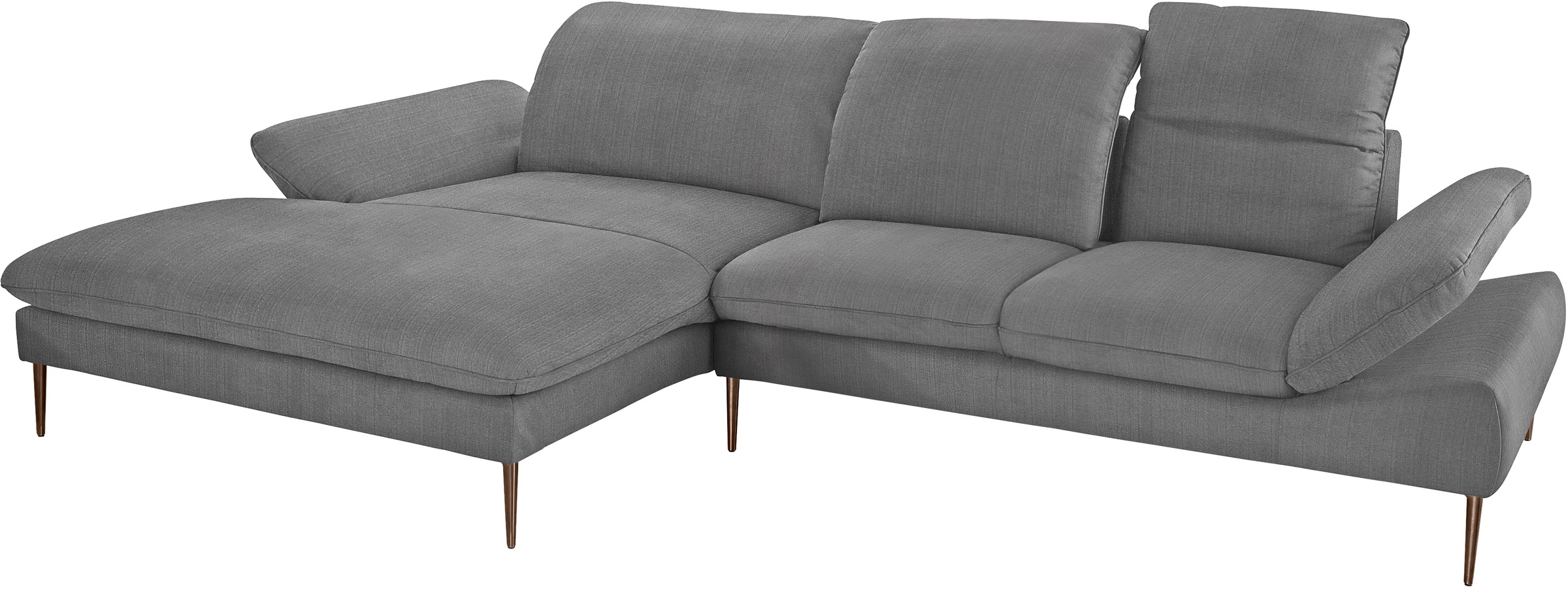 W.SCHILLIG Ecksofa »enjoy&MORE, Designsofa, bequem, elegant und zeitlos, L-Form«, Sitztiefenverstellung, Füße bronze pulverbeschichtet, Breite 340 cm