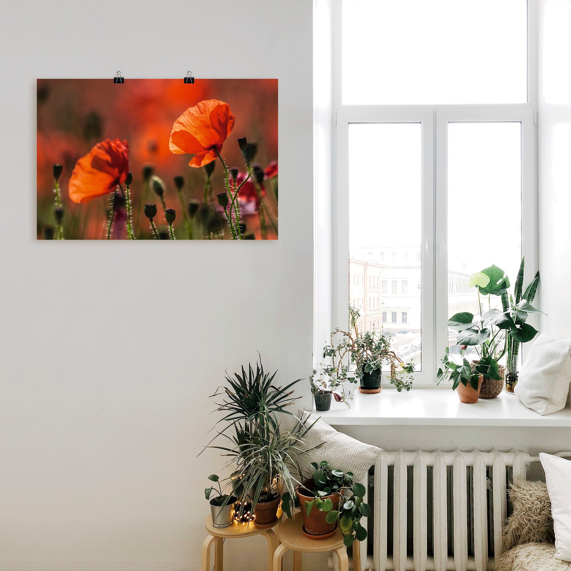 Artland Wandbild »Rote Mohnblumen in der Provence«, Blumenbilder, (1 St.), als Leinwandbild, Poster in verschied. Größen
