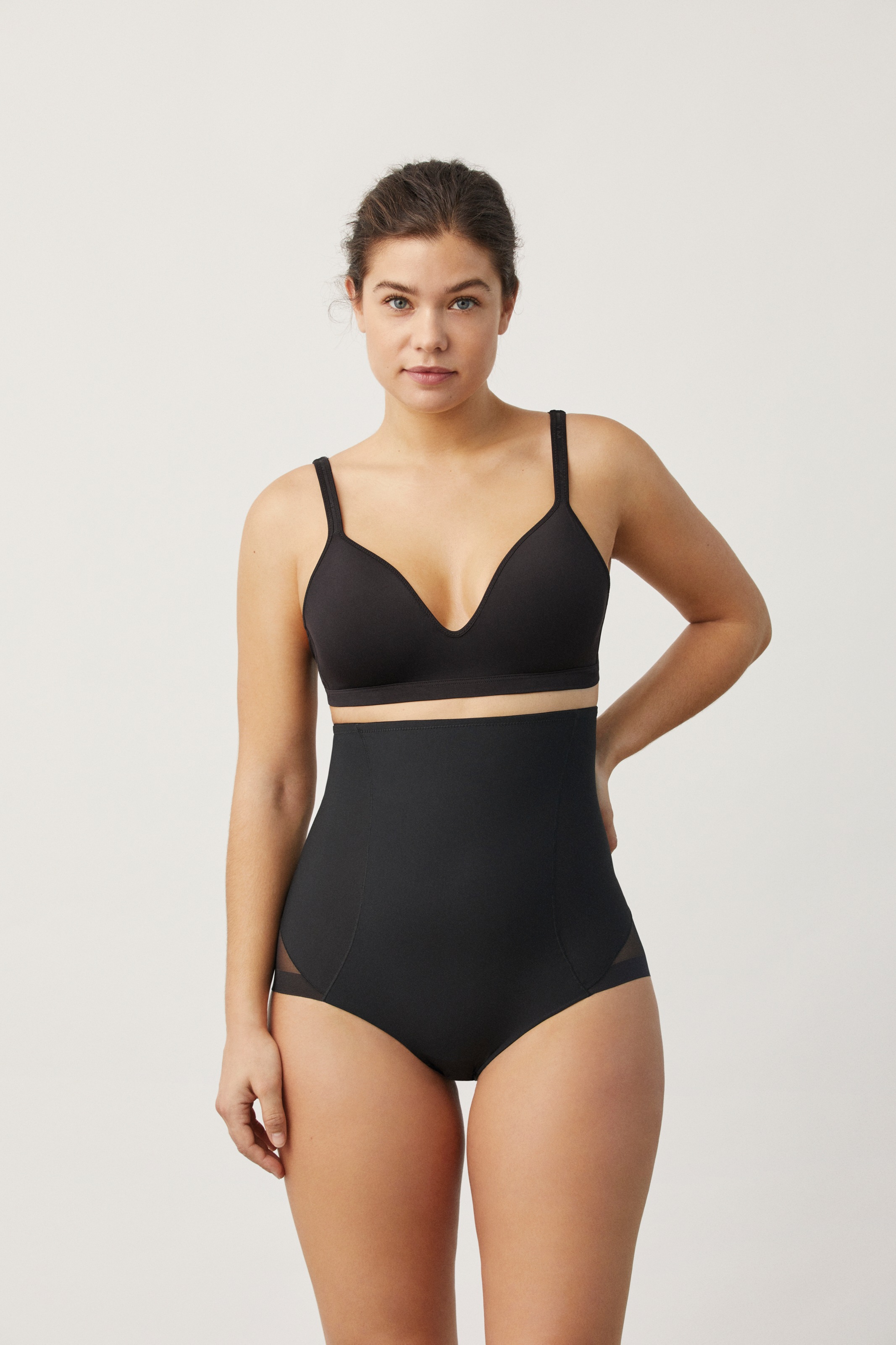 YSABEL MORA High-Waist-Panty, (2er Pack), hoch geschnitten, elastisch, starker Shape-Effekt, Tüll