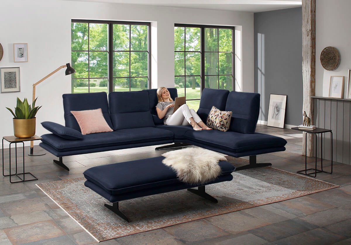 W.SCHILLIG Ecksofa »broadway, Designsofa, toller Sitzkomfort, zeitlos, elegant, L-Form«, Sitztiefenverstellung, Kopfteil- & Seitenteilverstellung, Breite 284cm