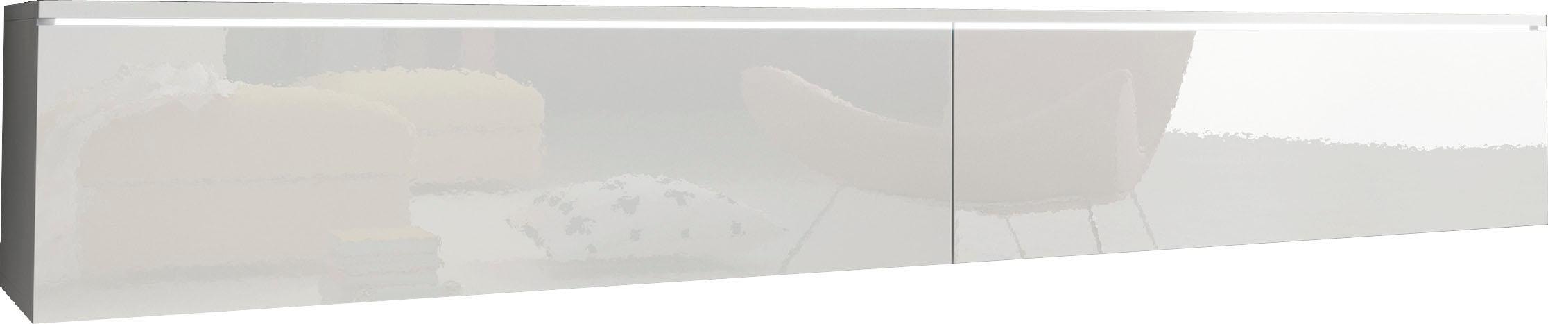INOSIGN Lowboard »LOWBOARD VERA, wahlweise mit oder ohne Beleuchtung«, Modernes griffloses TV-Board, 180 cm TV-Schrank, stehend und hängend