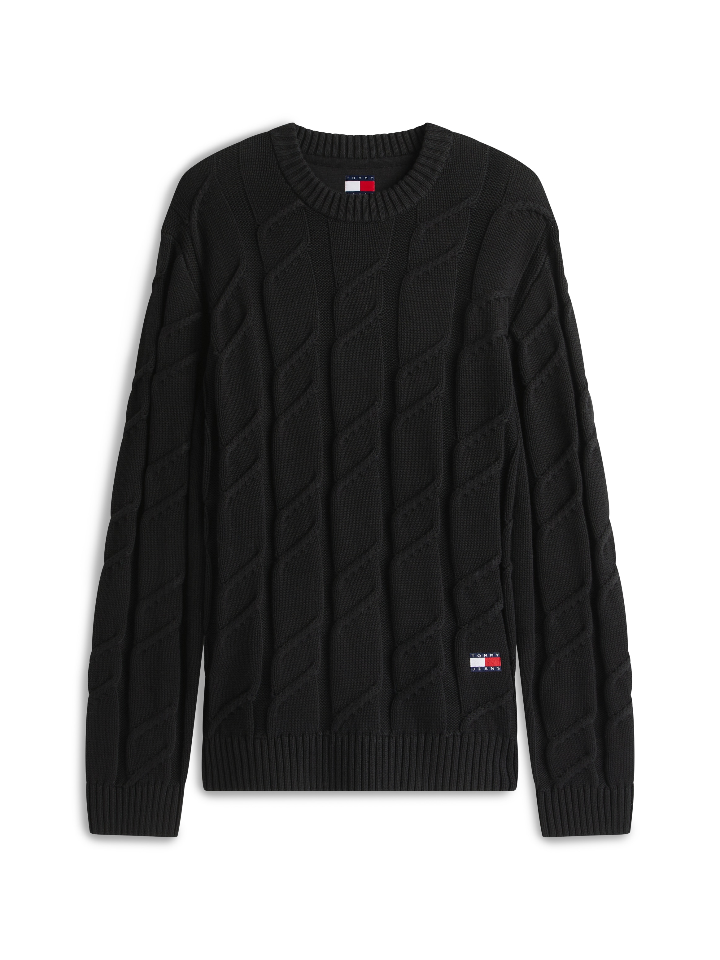 Tommy Jeans Rundhalspullover »TJM REG CHUNKY CABLE« Grobstrick mit Zopfmuster, regular fit, Rundhals