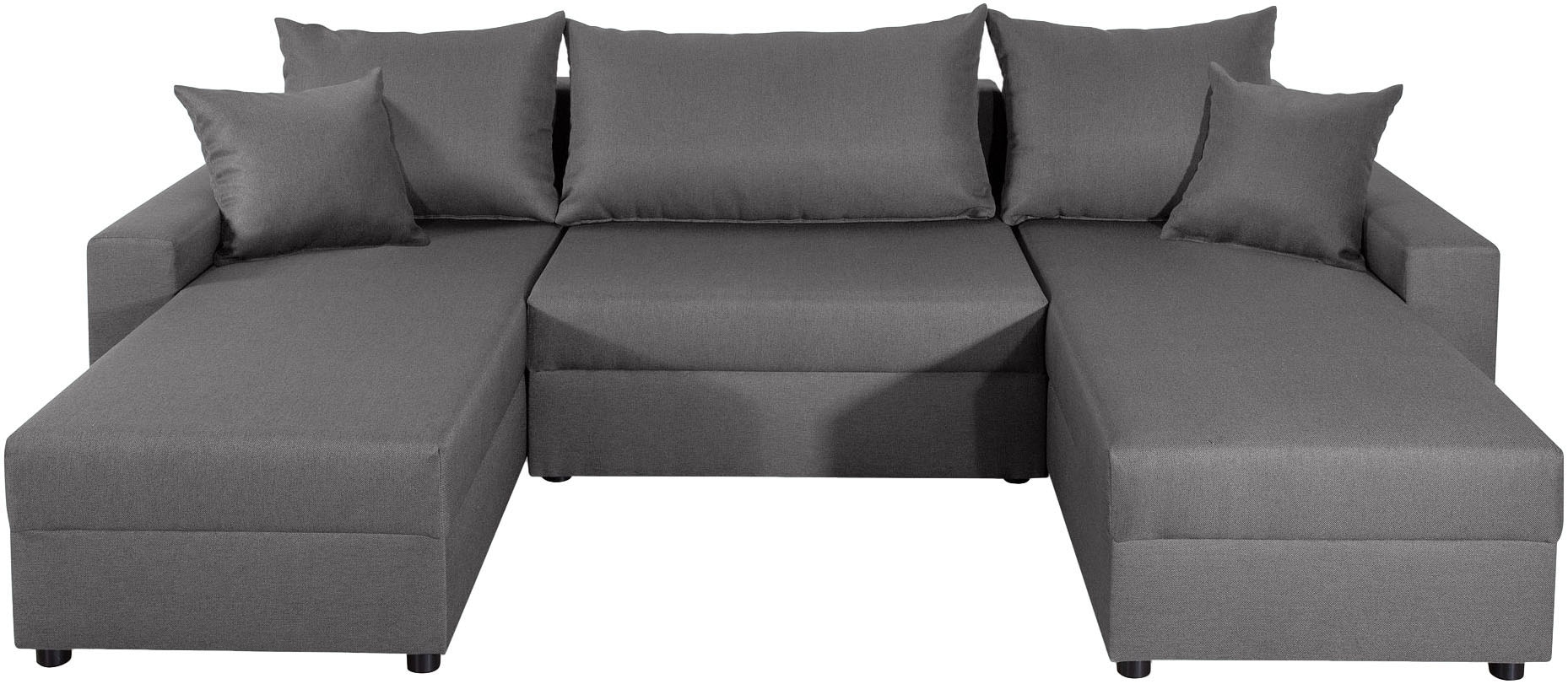 COLLECTION AB Wohnlandschaft »Pico U-Form, Breite 252, mit Armlehne Schlaffunktion, Bettkasten«, Wohnlandschaft,2 X Ottomane,Polyätherschaum Polsterung