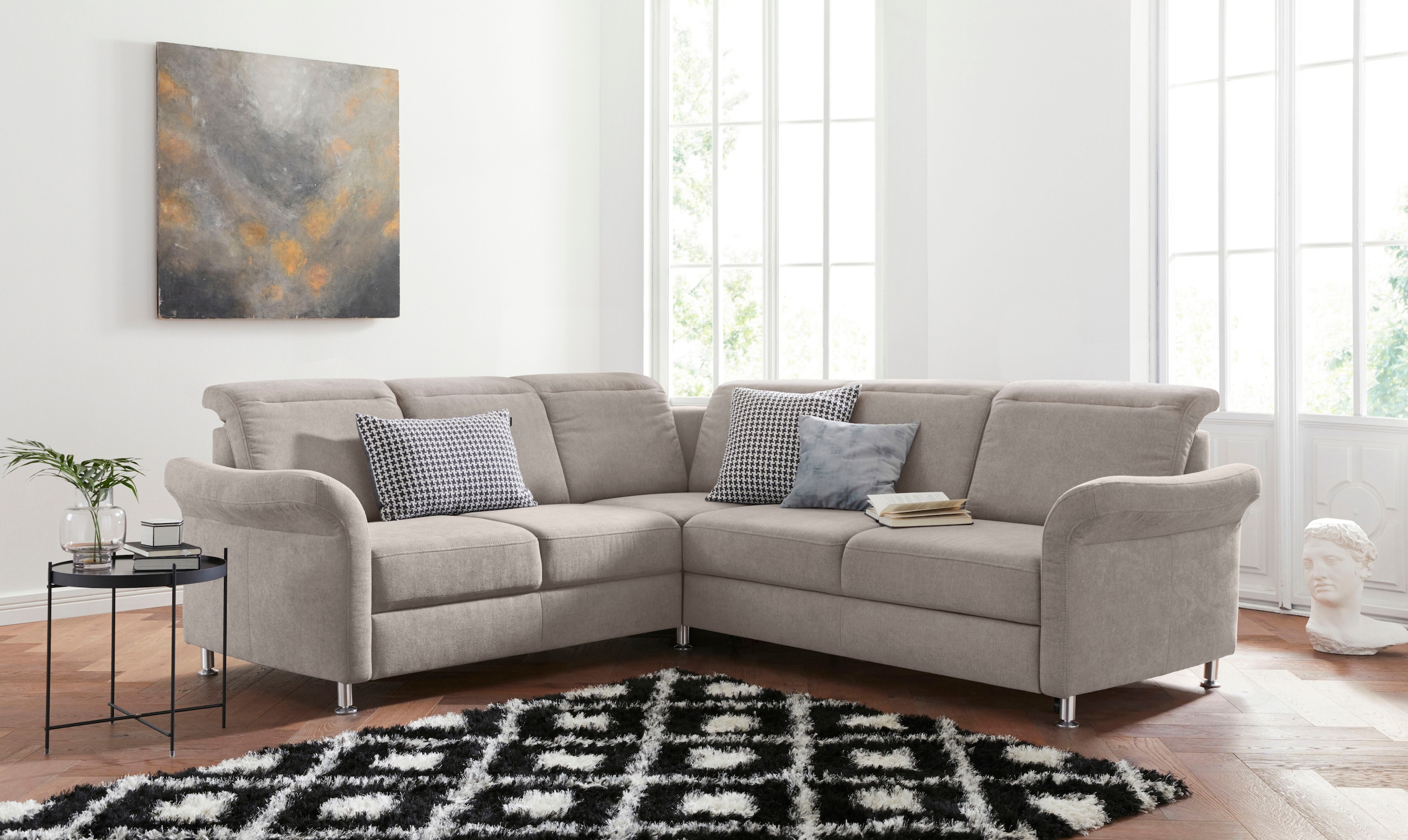 sit&more Ecksofa »Darwin L-Form«, inklusive Federkern, wahlweise mit Kopfte günstig online kaufen