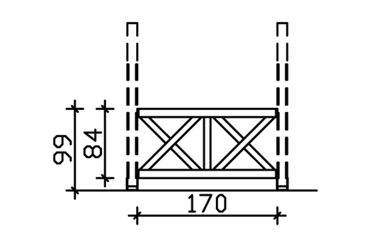 Skanholz Brüstungsgeländer »Andreaskreuz« für die Front