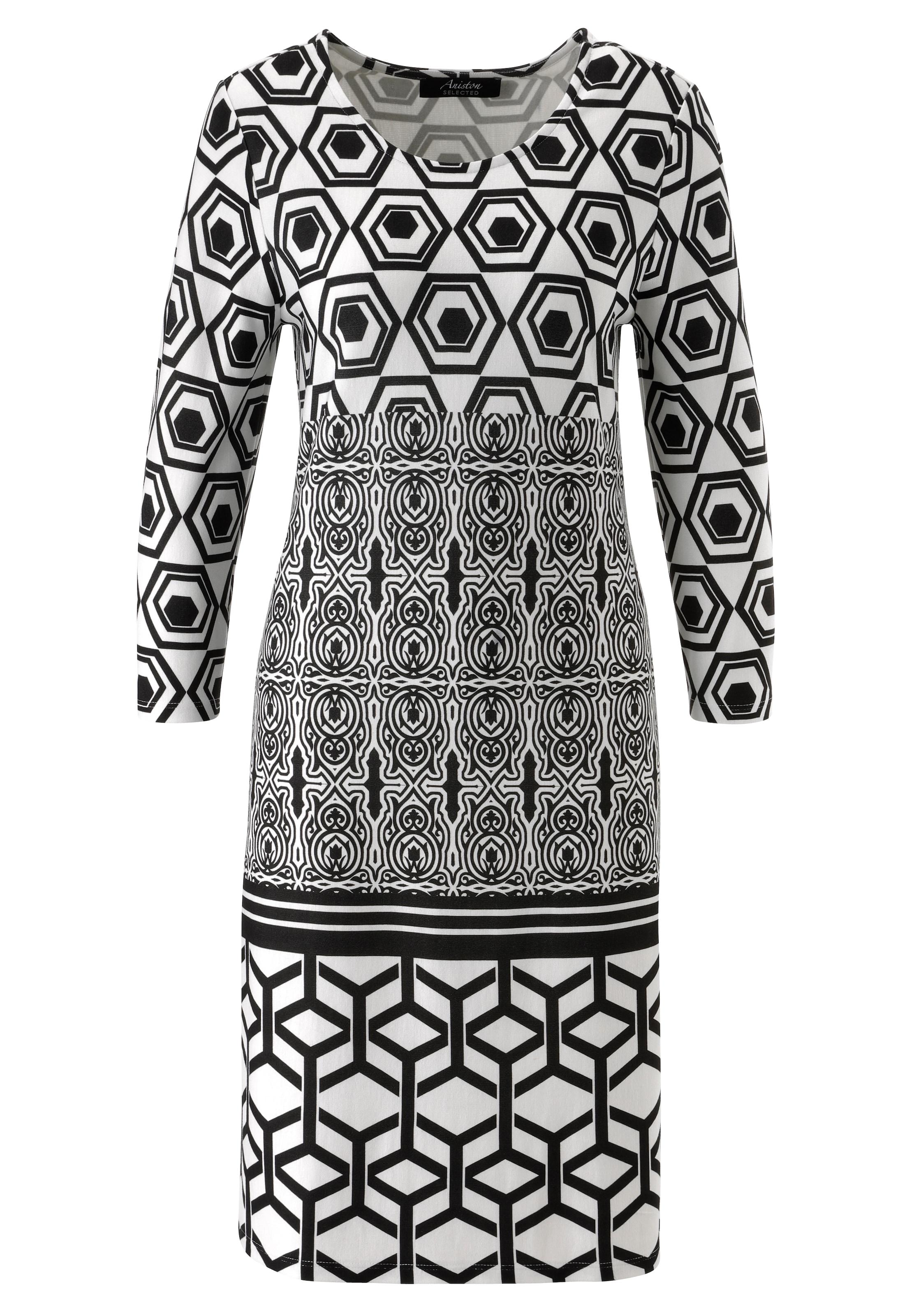 Aniston SELECTED Jerseykleid mit raffinierter Musterkomposition