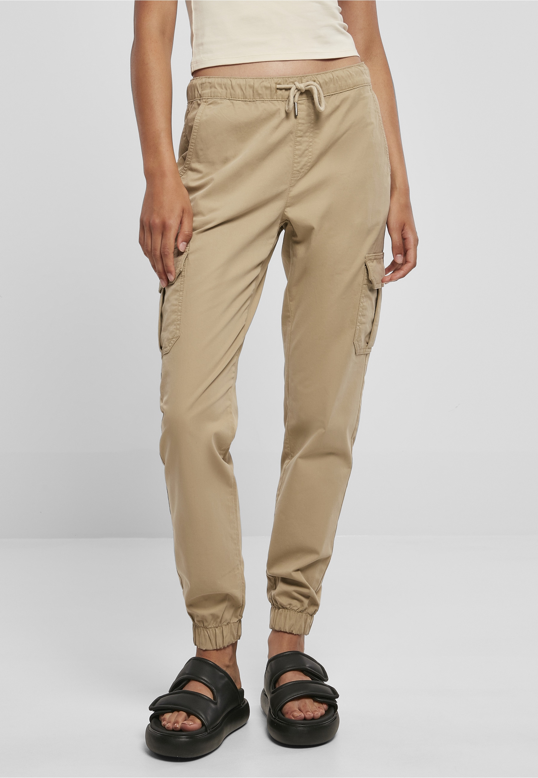 URBAN CLASSICS Cargohose »Urban Classics Damen Ladies High Waist Cargo Jogging Pants«