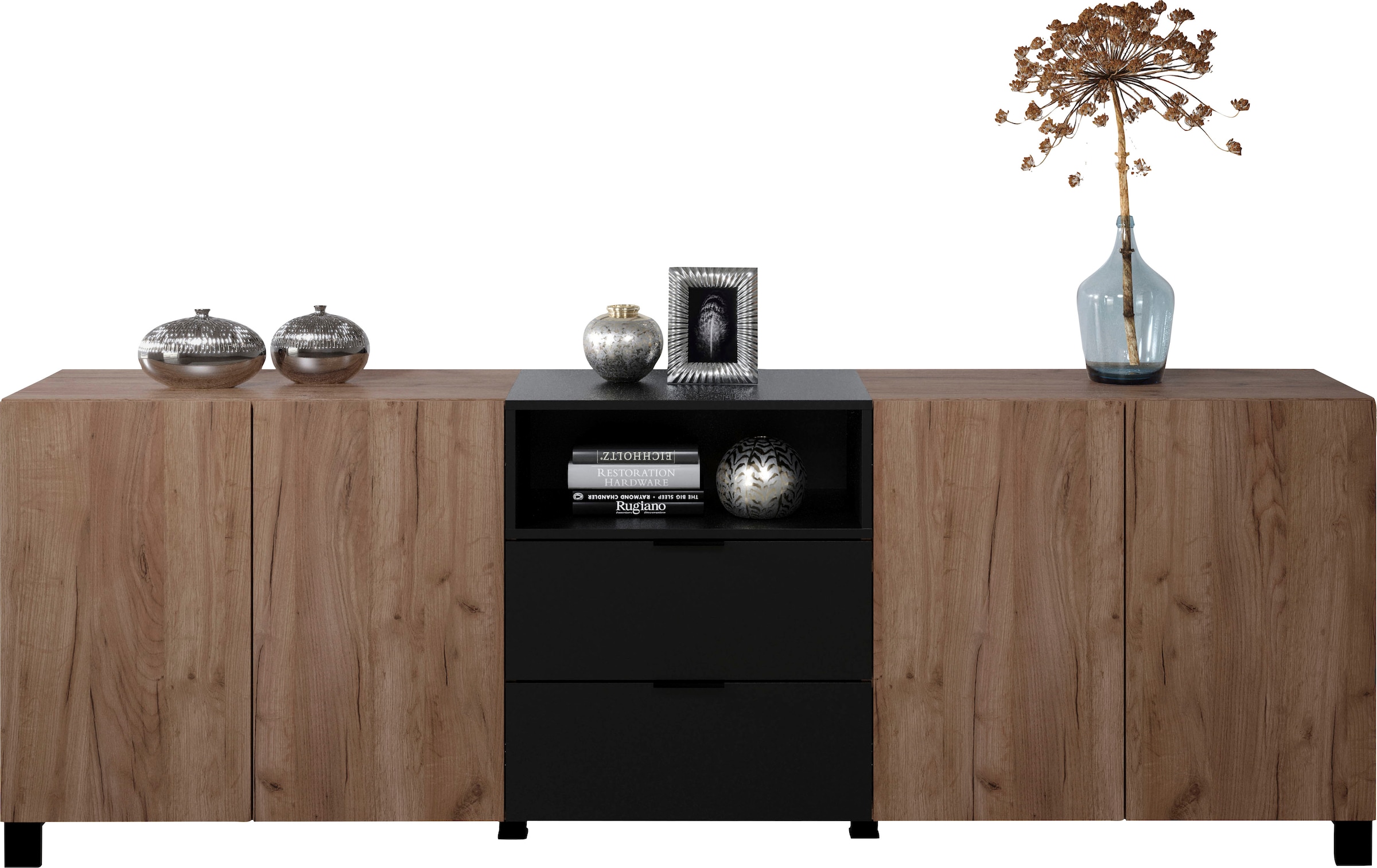 INOSIGN Sideboard »Kriens«, Anrichte mit 7 Fächern und 2 Schubladen, B/H 227/ 78 cm