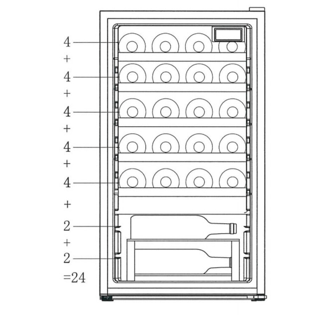 Hanseatic Weinkühlschrank »HWC24FCBH«, für 24 Standardflaschen á 075l