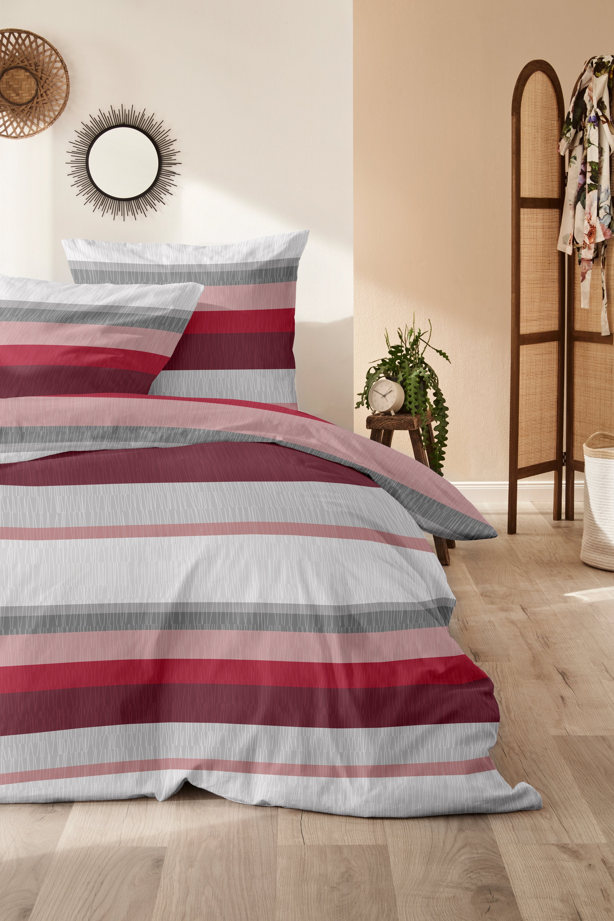 Primera Bettwäsche »Biber-Bettwäsche Roommate« 2 Stk. mit dezenten Mustertexturen