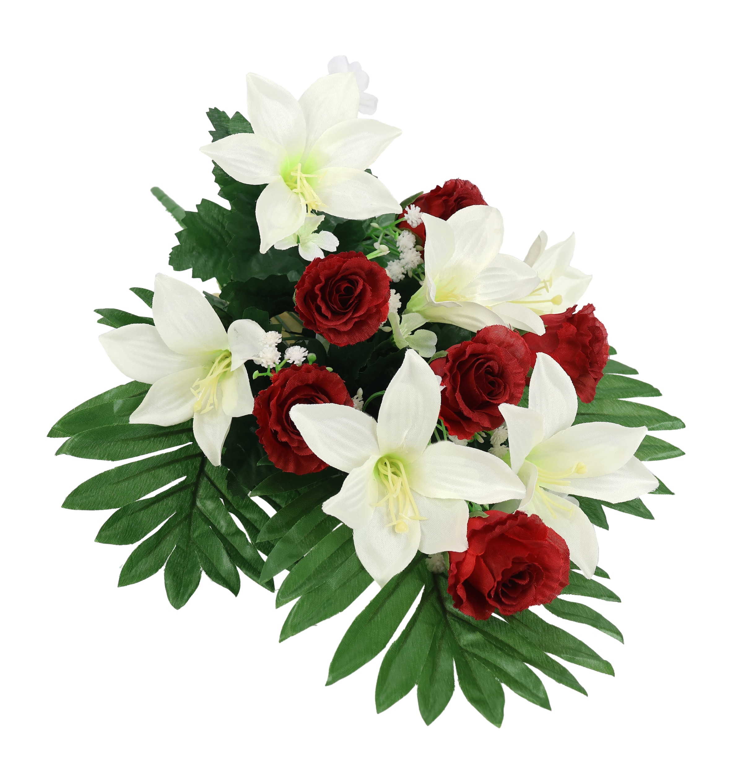 I.GE.A. Kunstblume »Aufleger Rosen/Lilien«, Bouquet Strauß Blume Tischdeko Deko Grabdeko Grableger Grabschmuck