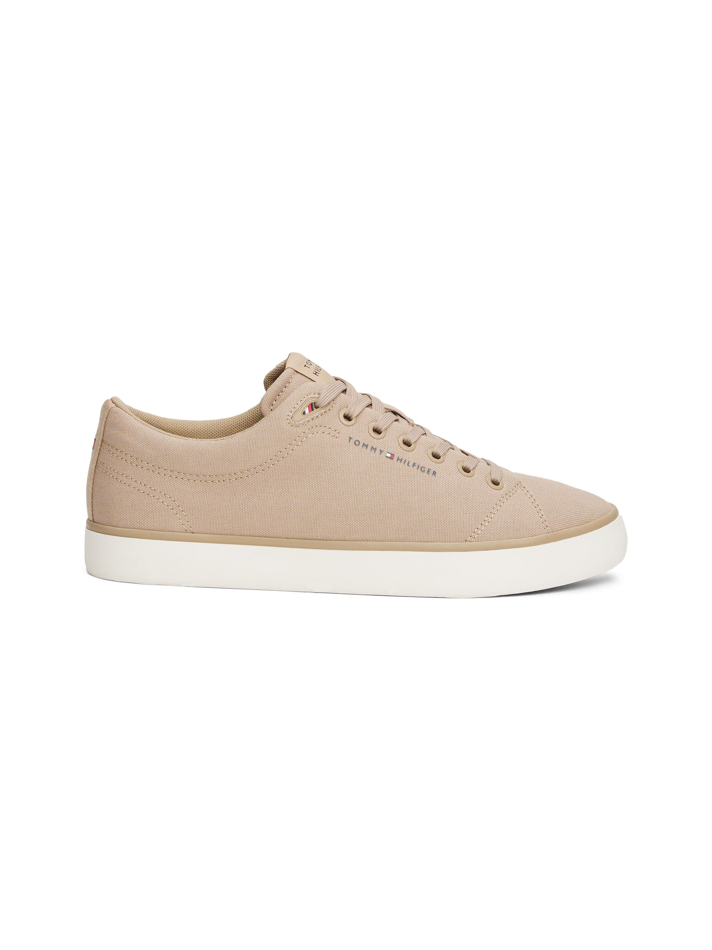 Tommy Hilfiger Sneaker »TH HI VULC LOW CORE CANVAS«, Freizeitschuh, Halbschuh, Schnürer mit weich gepolstertem Schaftrand