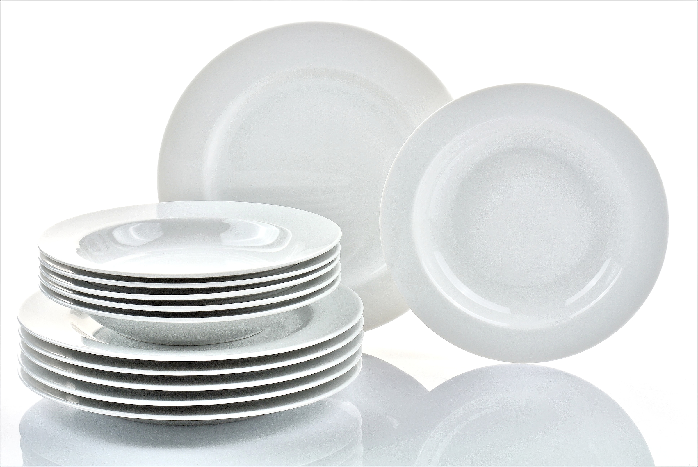 Tafelservice »HEIKE WEISS, Geschirr-Set 12-teilig, Teller-Set aus Porzellan, rund« Tafelgeschirr in zeitlosem Design - für jeden Anlass und jedes 