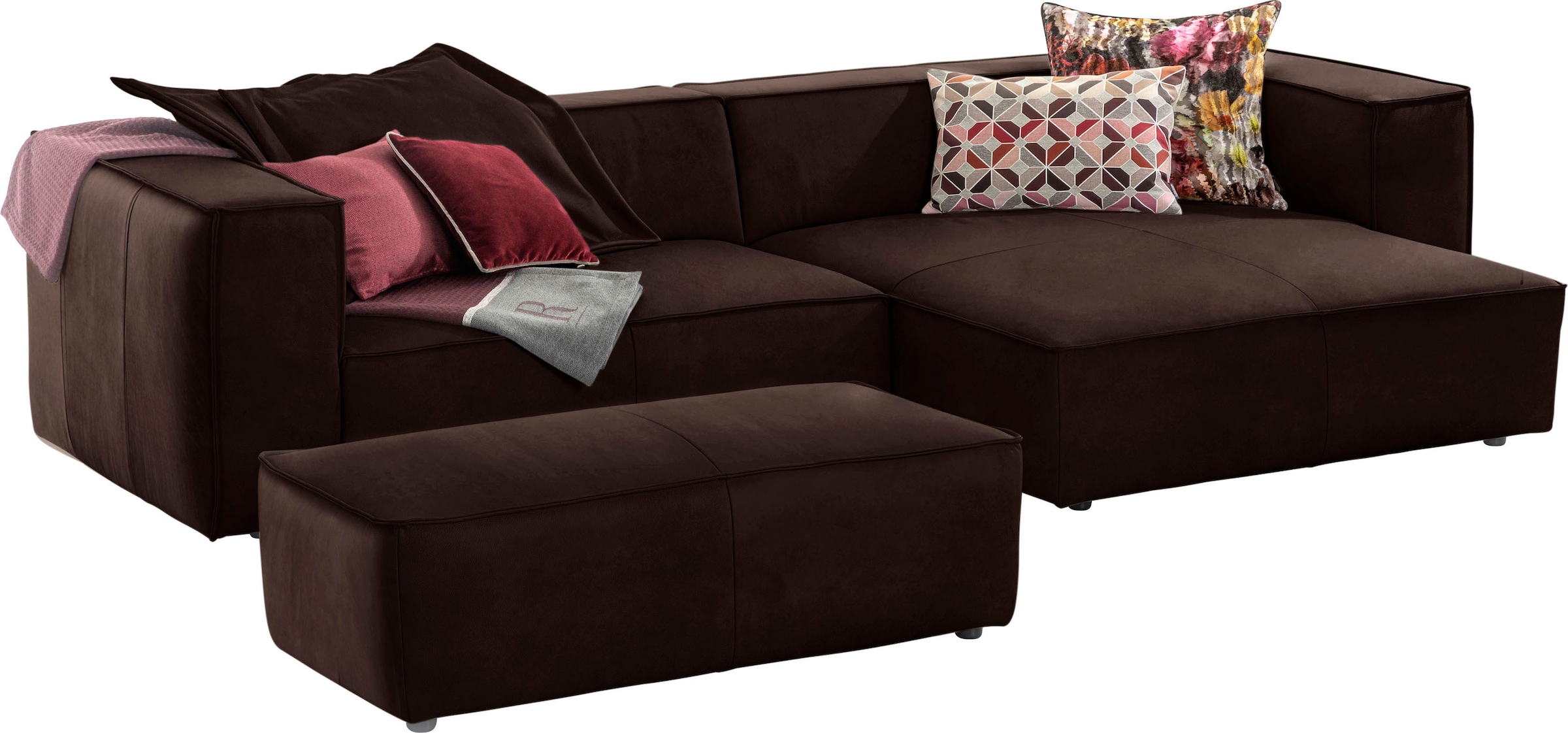 W.SCHILLIG Ecksofa »around-the-block«, (Spar-Set), inklusive Hocker, mit el günstig online kaufen