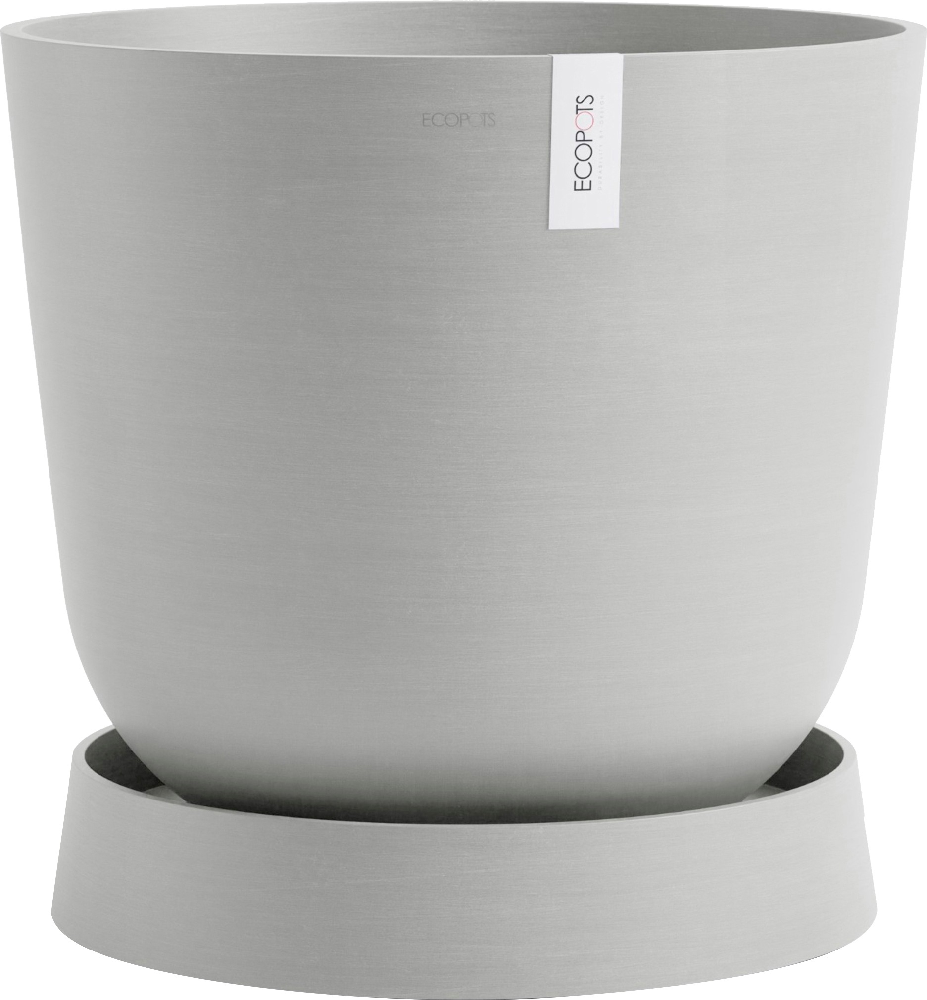ECOPOTS Topfuntersetzer »mit Rollen Oslo 55 Weißgrau«, für innen und außen: frostsicher, bruchsicher und lichtbeständig