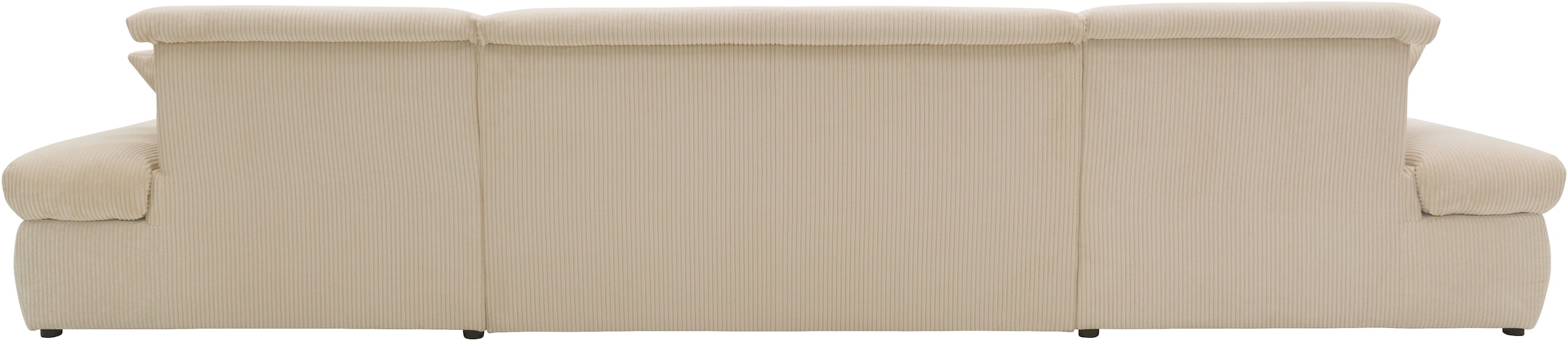 DOMO collection Wohnlandschaft »Moric wahlweise mit Bettfunktion und Armteilverstellung, XXL« U-Form, beidseitig mit Recamiere, incl. Zierkissen, Cord-Bezug