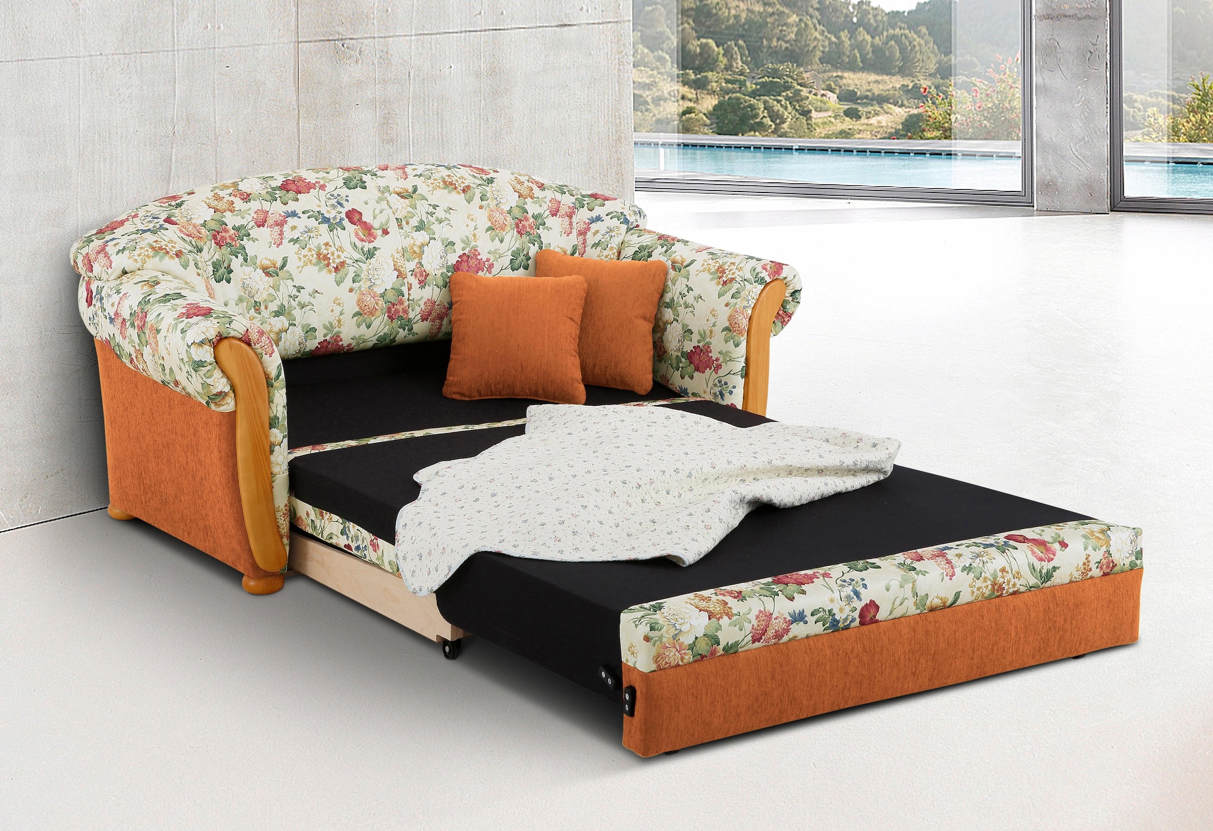 Home affaire 2-Sitzer »Milano, Schlafsofa im Landhaus-Stil, bequem, Liegefl günstig online kaufen