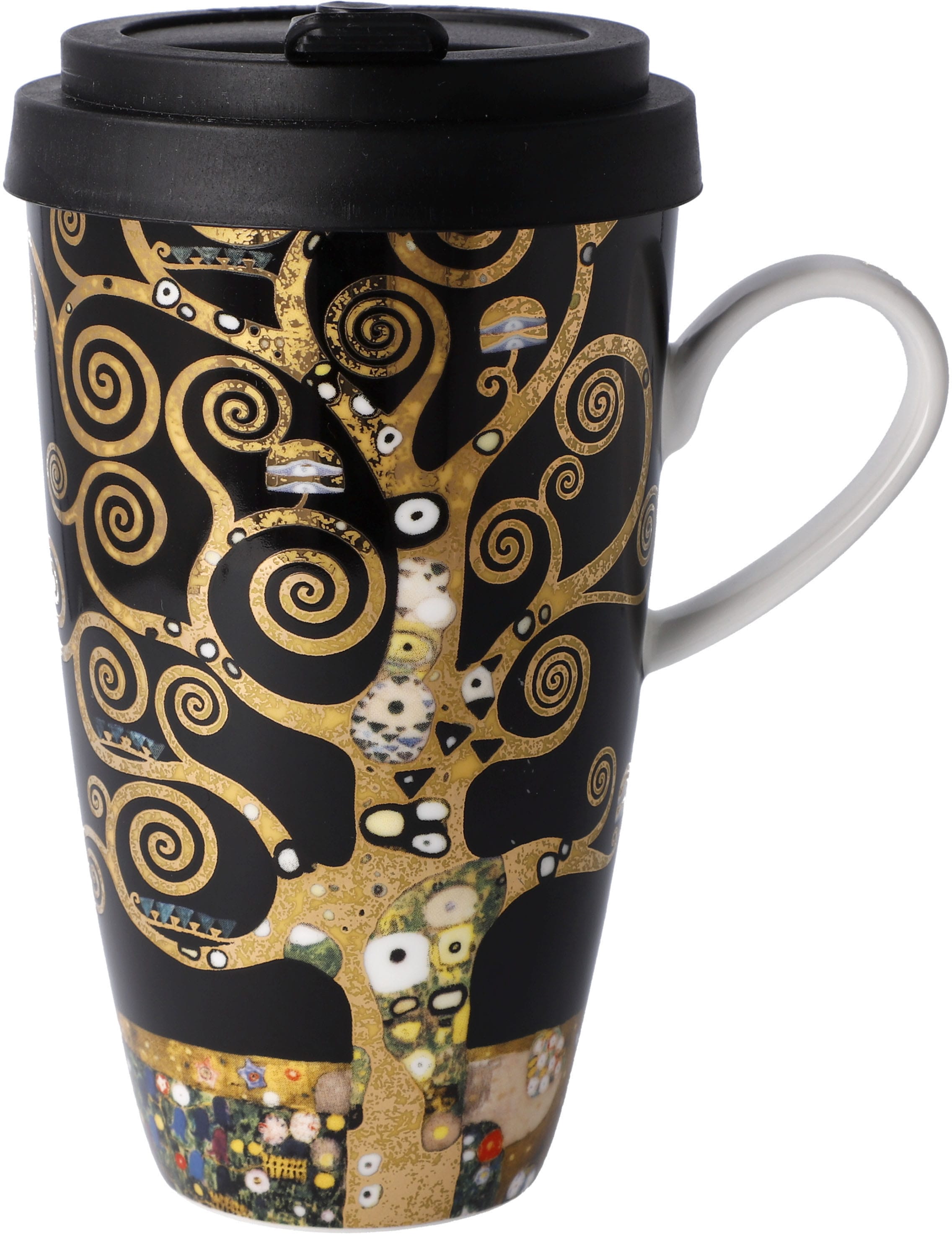 Coffee-to-go-Becher »Gustav Klimt - "Der Lebensbaum"«, aus Porzellan mit abnehmbarem...