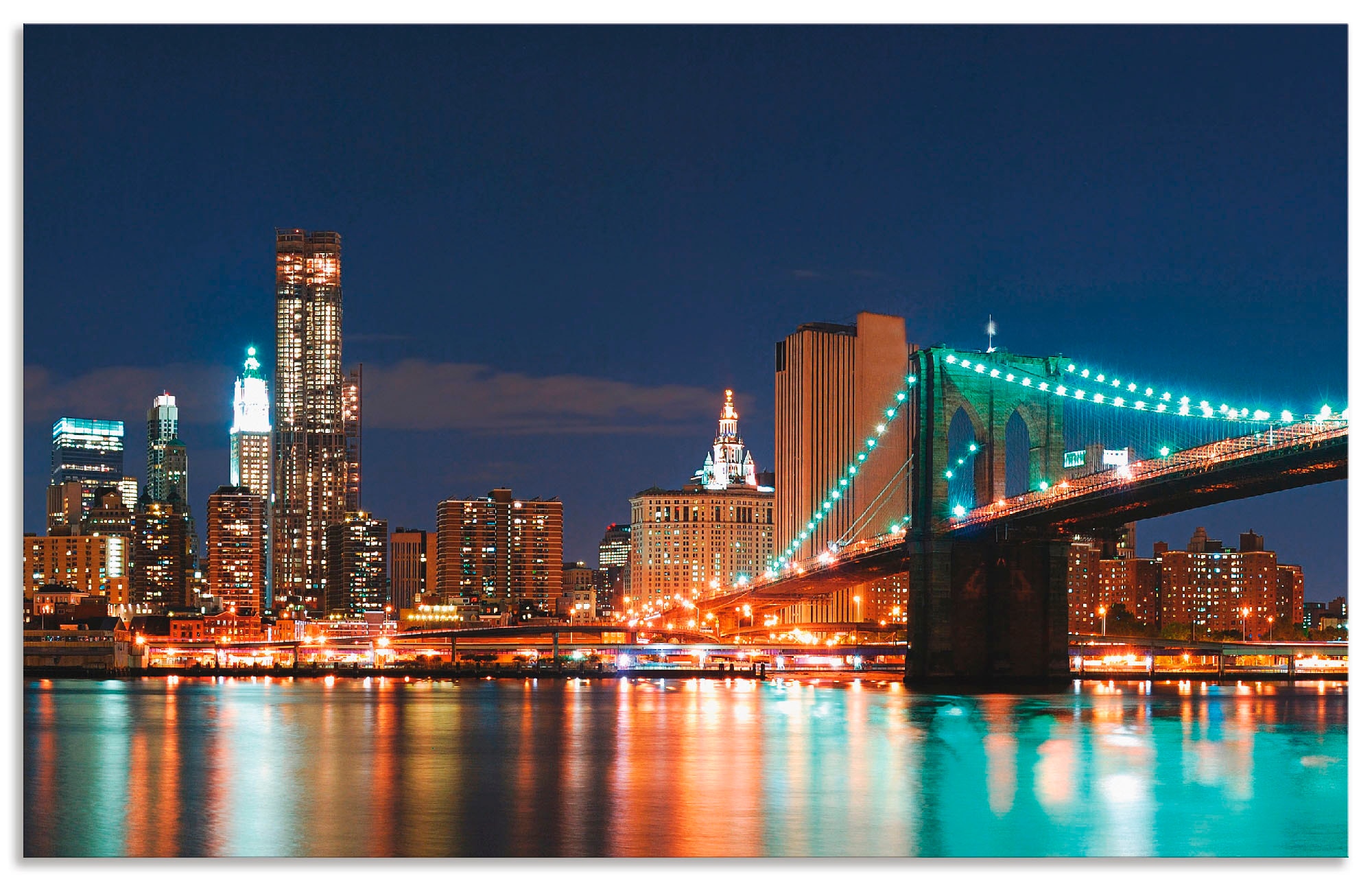 Artland Küchenrückwand "New York Skyline Brooklyn Bridge", (1 tlg.), Alu Sp günstig online kaufen