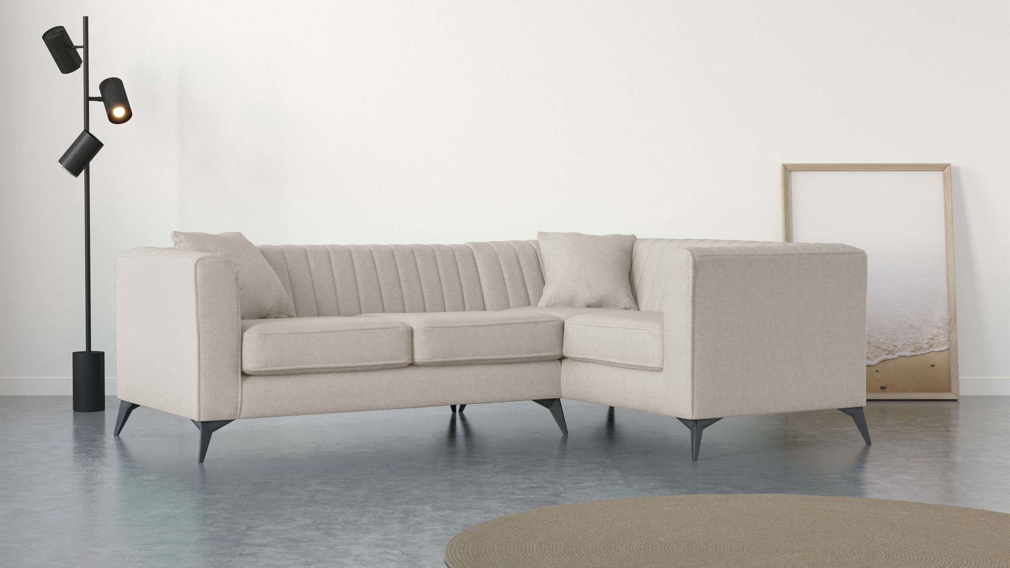 Places of Style Ecksofa »MATTHEW L-Form ideal für kleine Räume, Maße B/T/H: günstig online kaufen