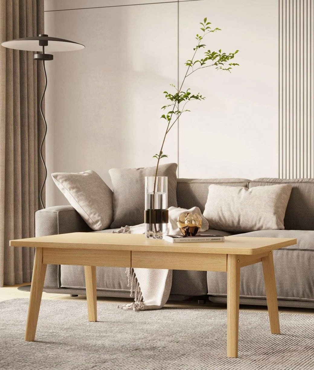 Woodman Couchtisch »Nice« Breite 120 cm, mit 2 Schubladen, Echtholzffurnier günstig online kaufen