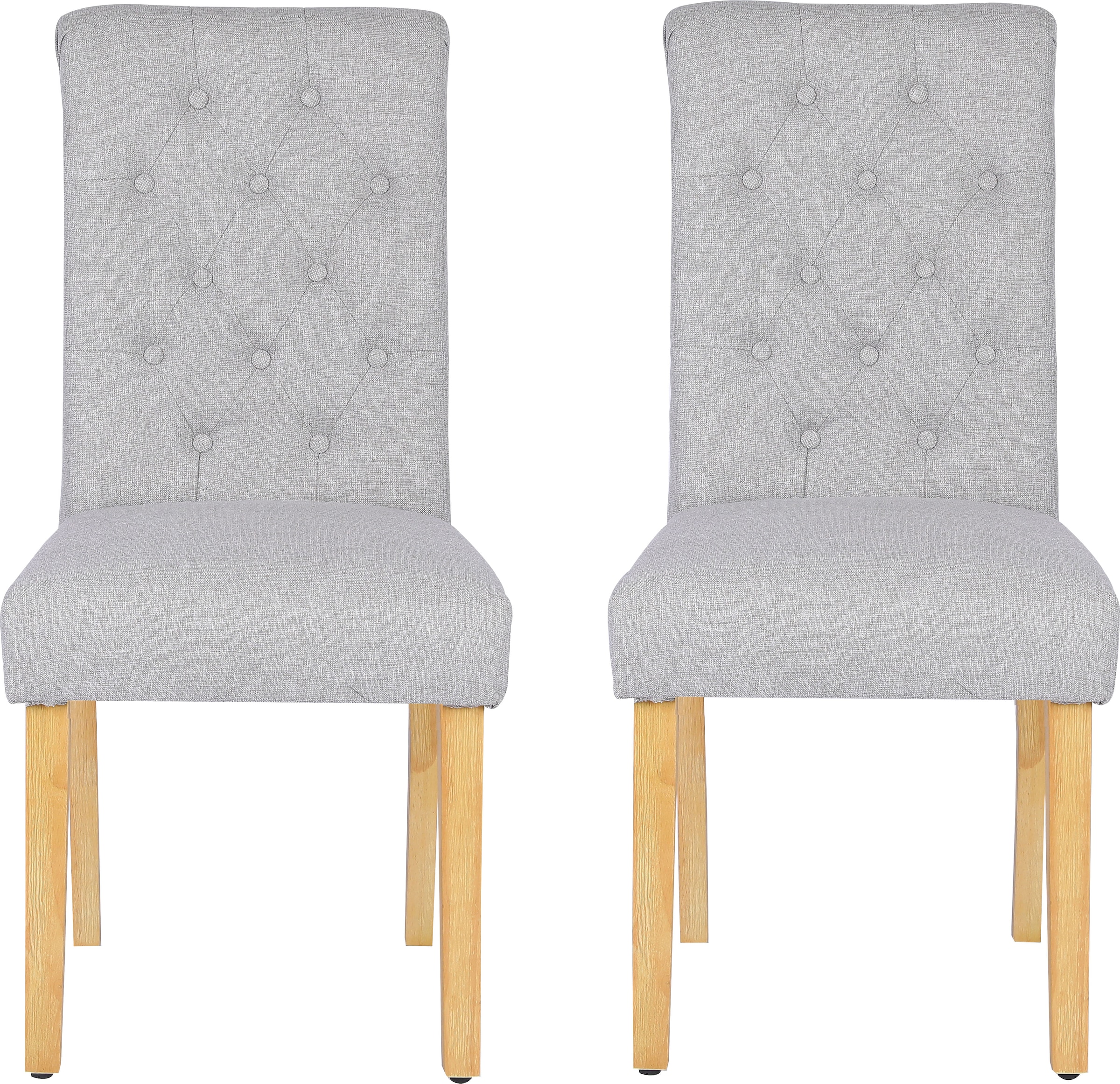 Home affaire Esszimmerstuhl »Liao, 2er-Set«, (Set), pflegeleichter Webstoff Bezug, Knopfheftung, Sitzhöhe ca. 51 cm
